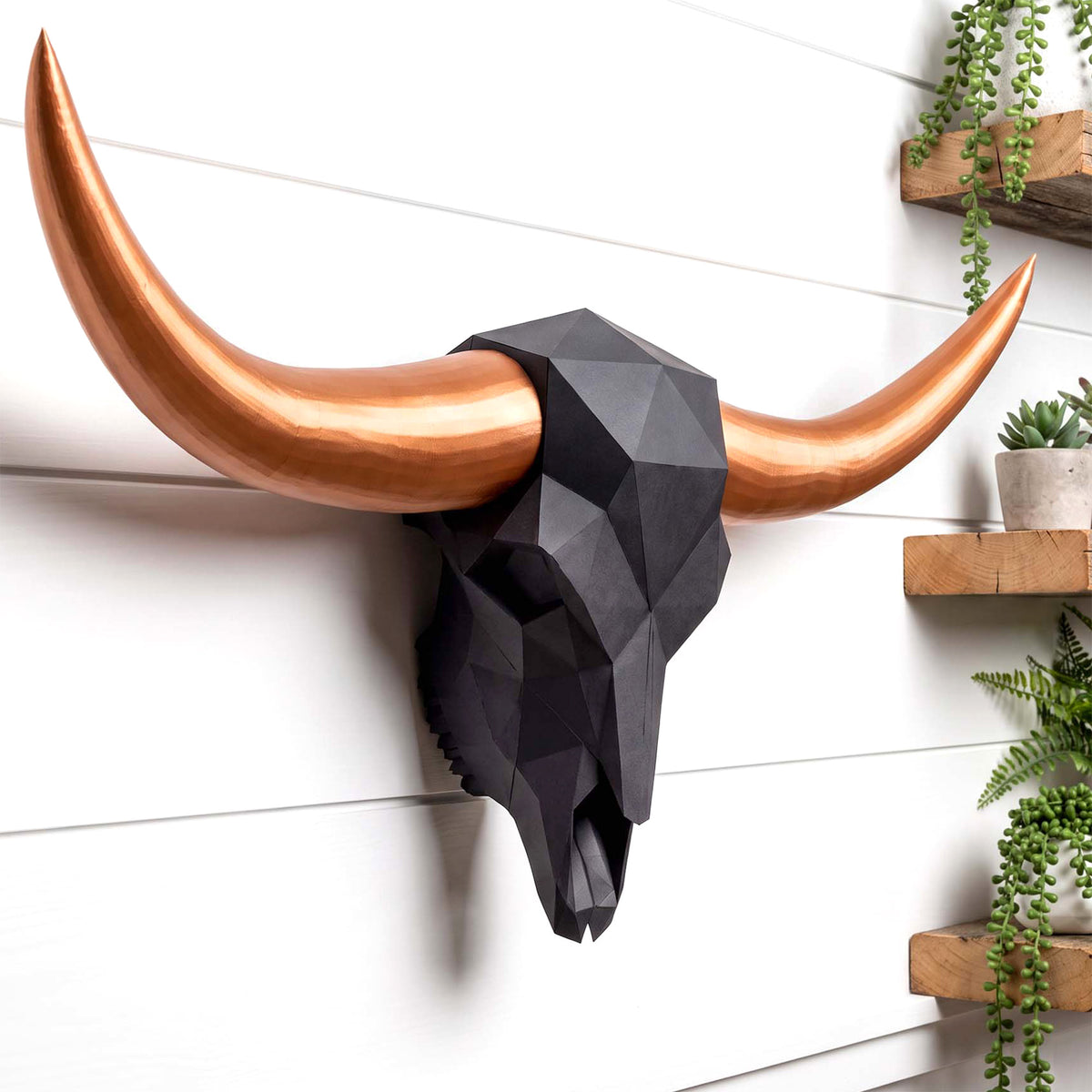 ADG42 Modern Large Steer Skull and Horns Wall Art | 30"