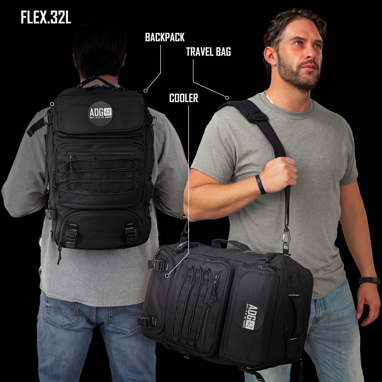 FLEX.32L Dad Bag with Large Cooler Compartment, Wet Bag and Multi Carry Option