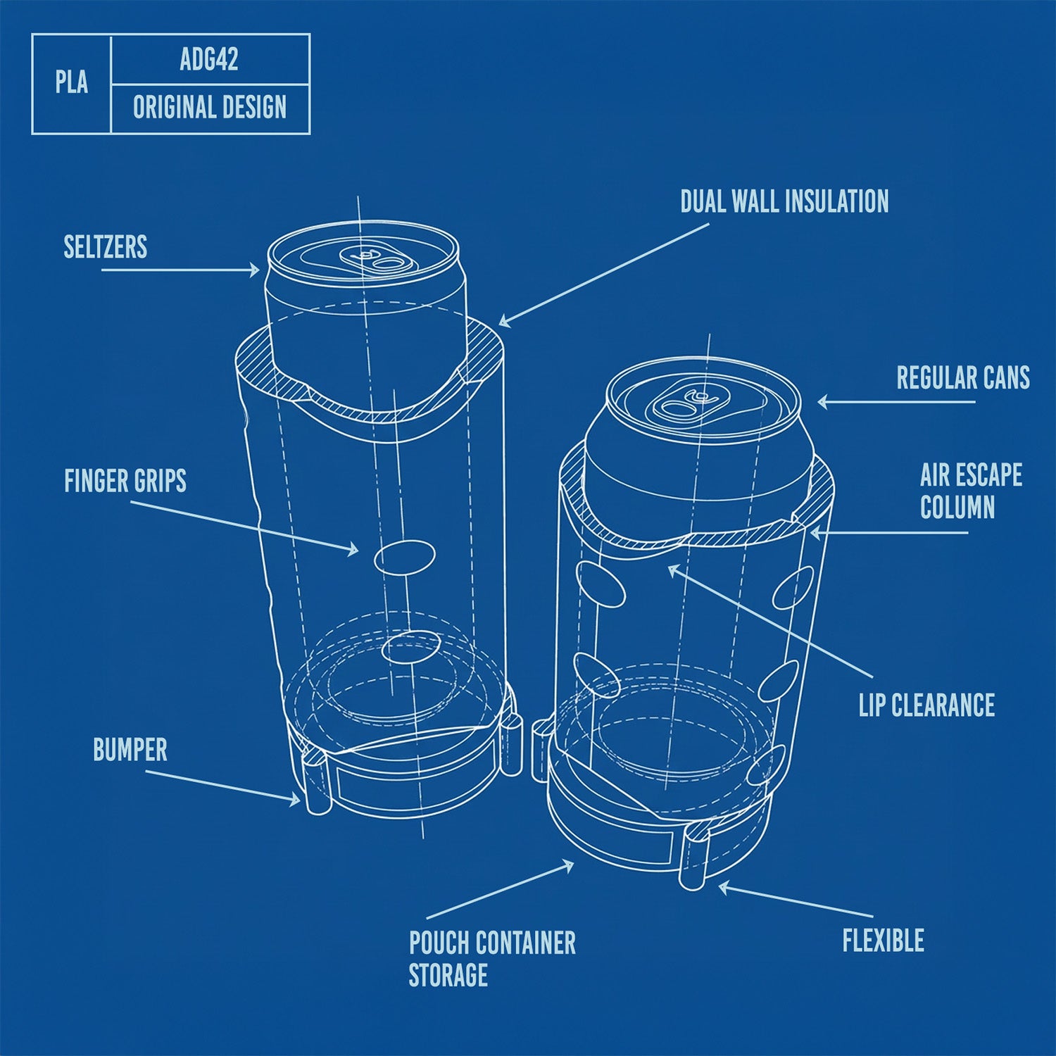 ADG42 The Stacker Can Cooler and Pouch Tin Holder