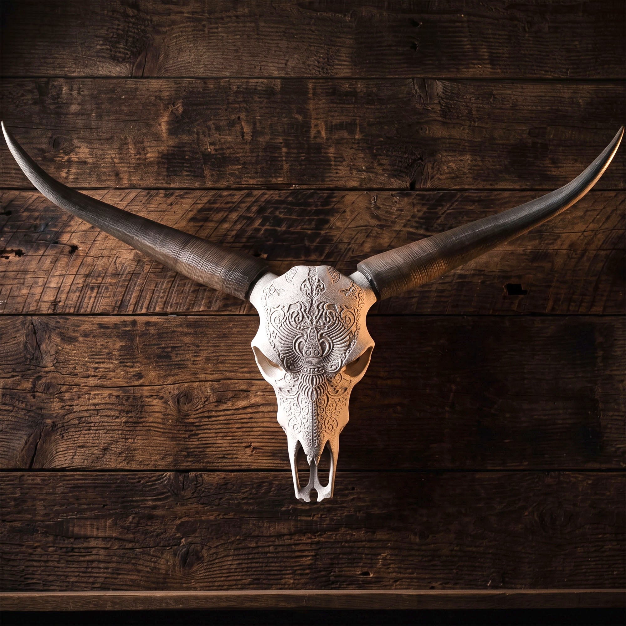 ADG42 Decorative Steer Skull and Horns Western Wall Decor