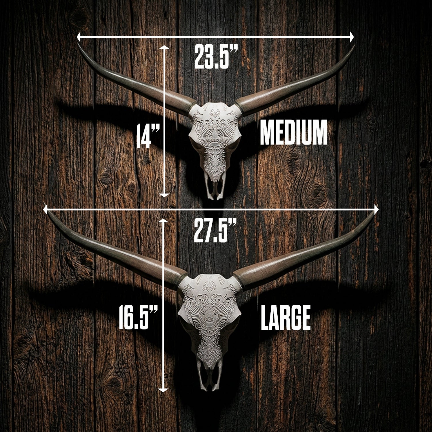 ADG42 Faux Steer Skull and Horns Western Wall Decor