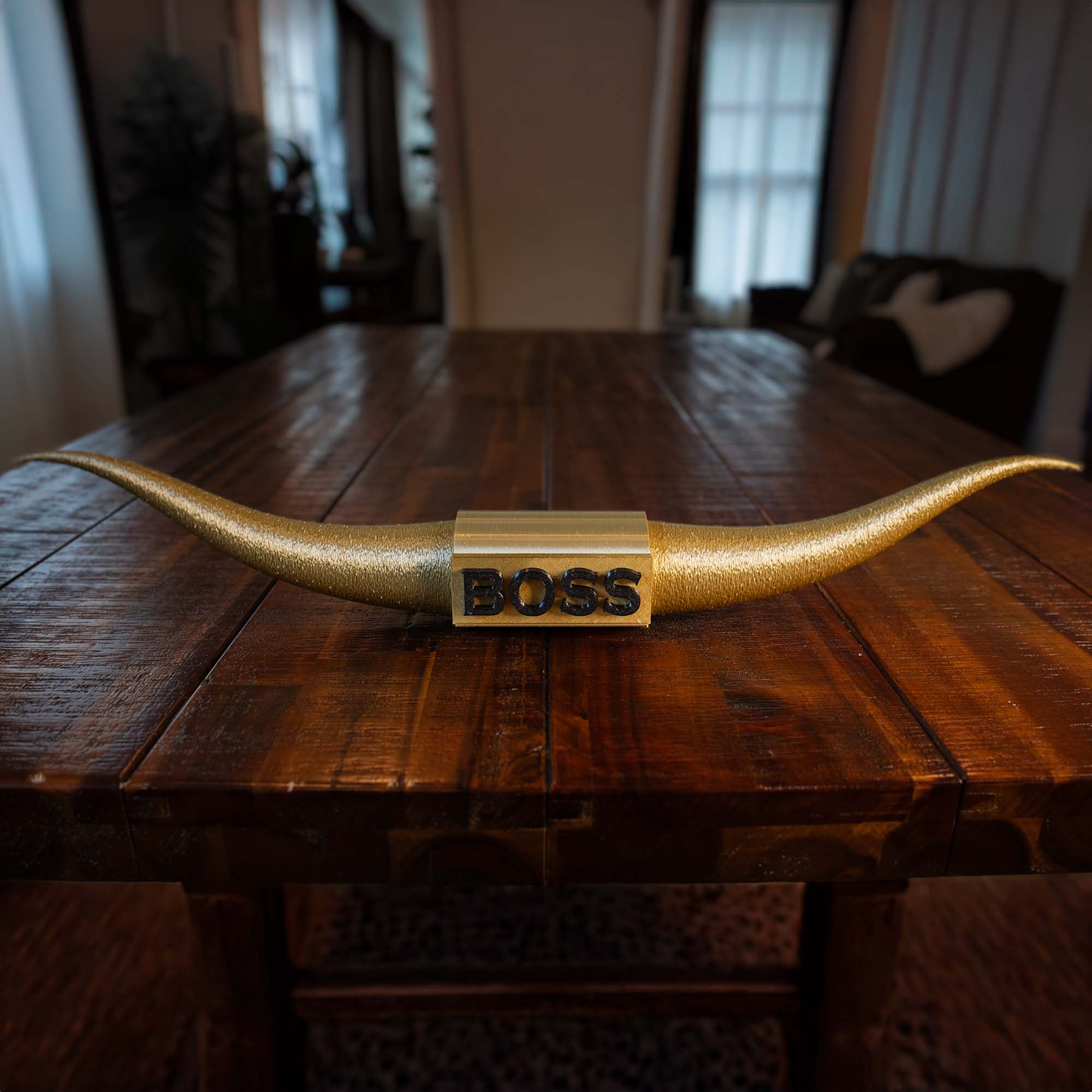 Bull Horns | 21" Long | Faux Steer Horns Made In USA | The Boss Gold