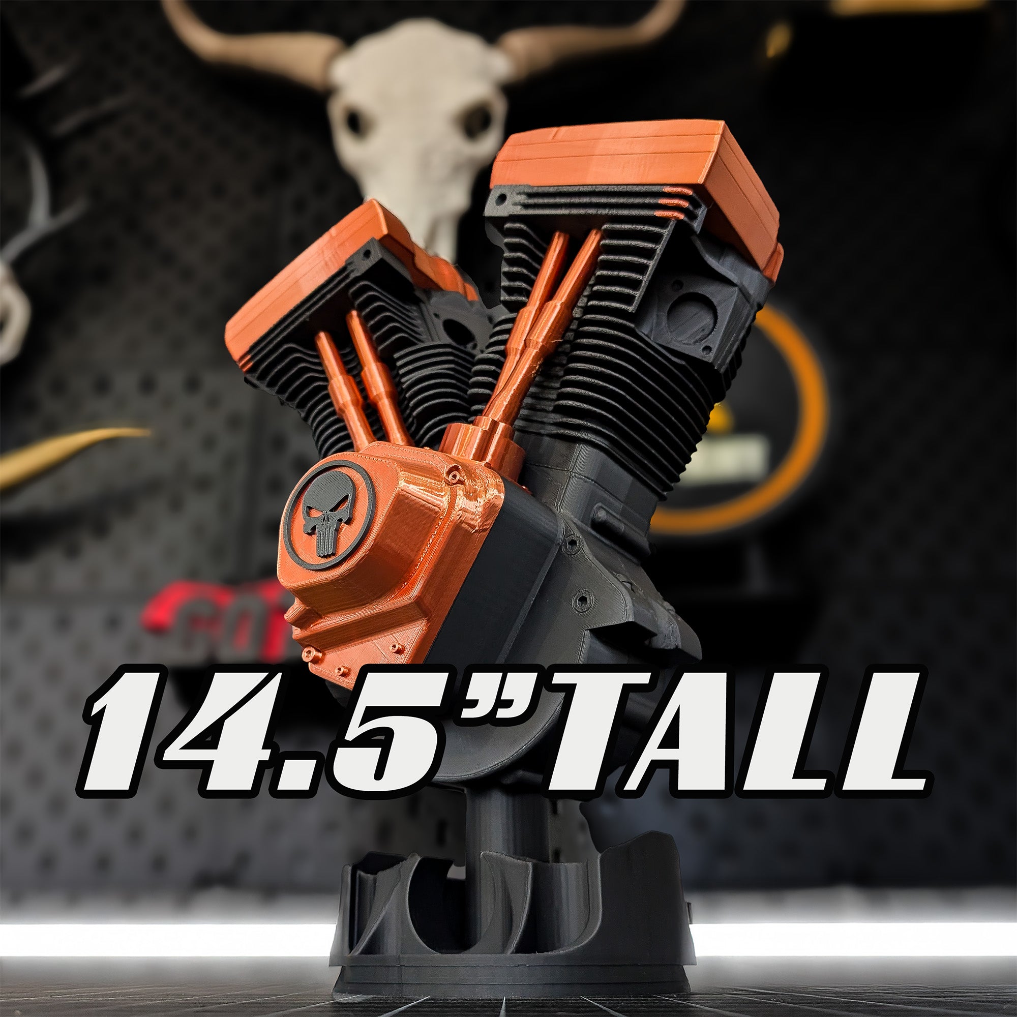 V-Twin Engine Display | Black and Copper