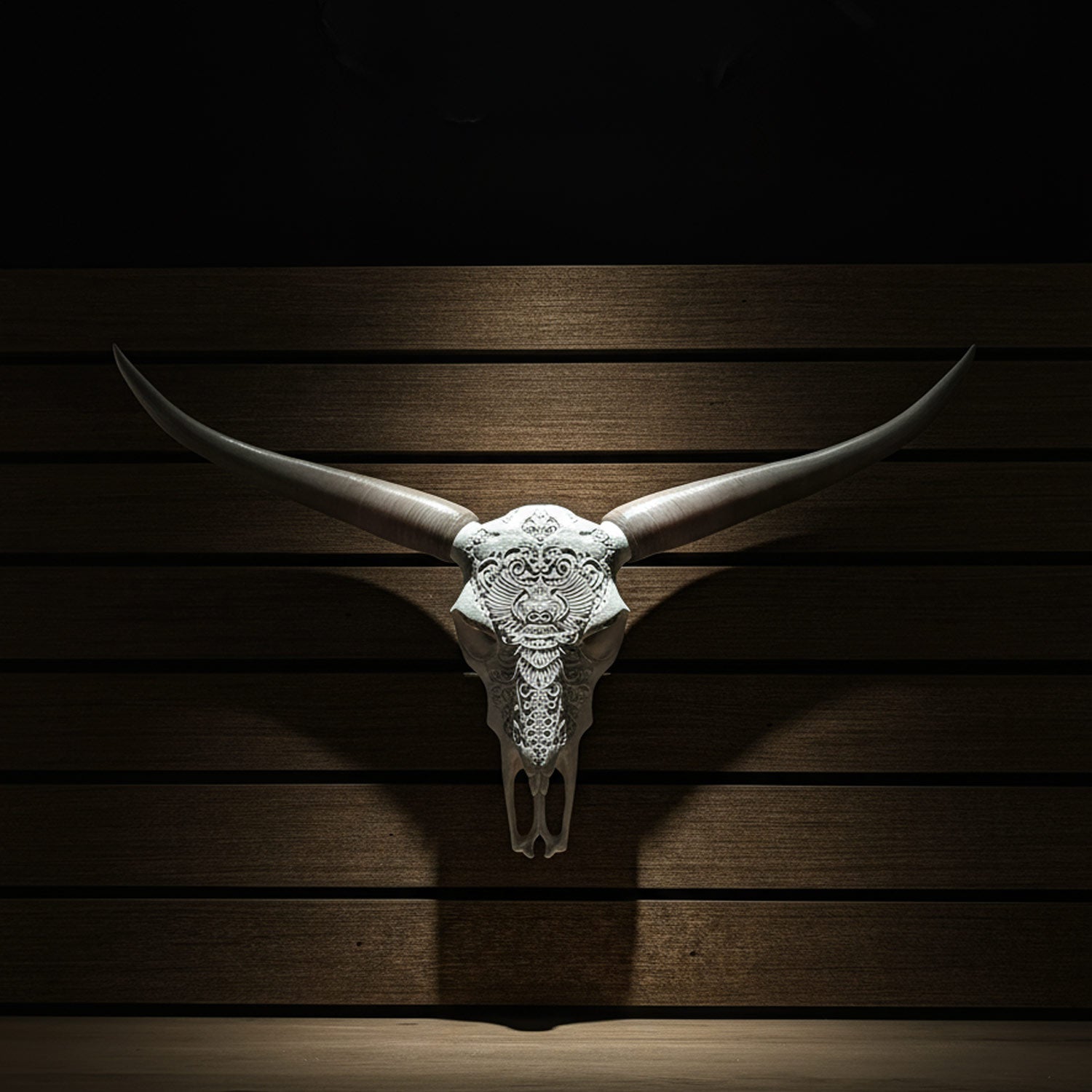 ADG42 Faux Steer Skull and Horns Western Wall Decor
