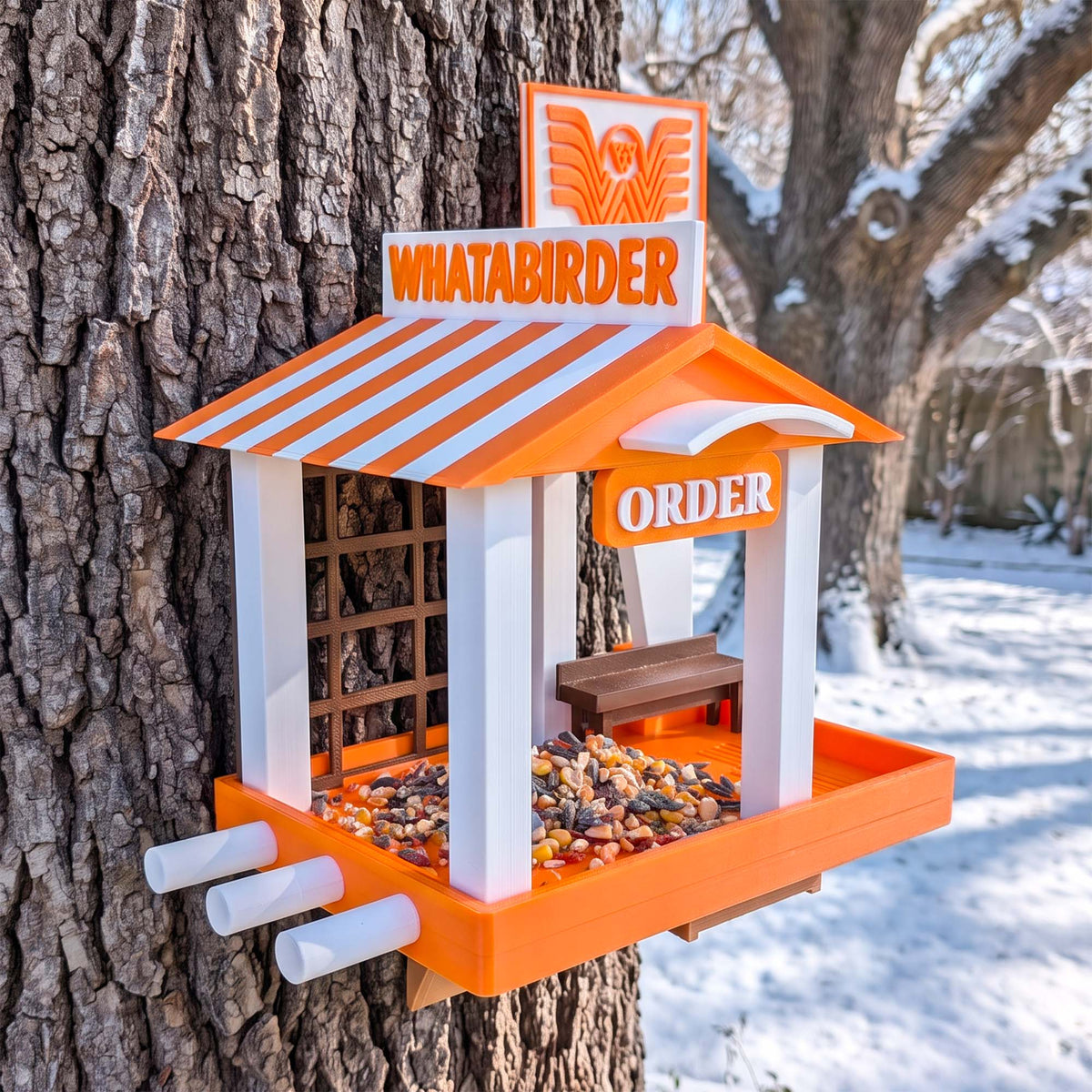 ADG42 The Whatabirder Parody Bird Feeder | Classic or Cafe Style