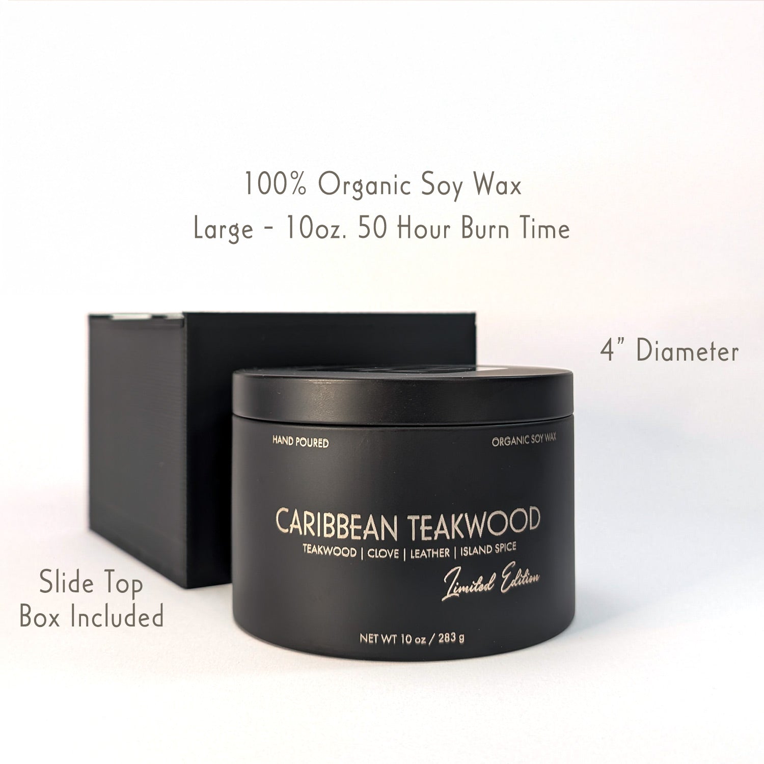 10oz Dual-Wick Organic Soy Candle | Strong Scent Throw | 3D Printed Gift Box