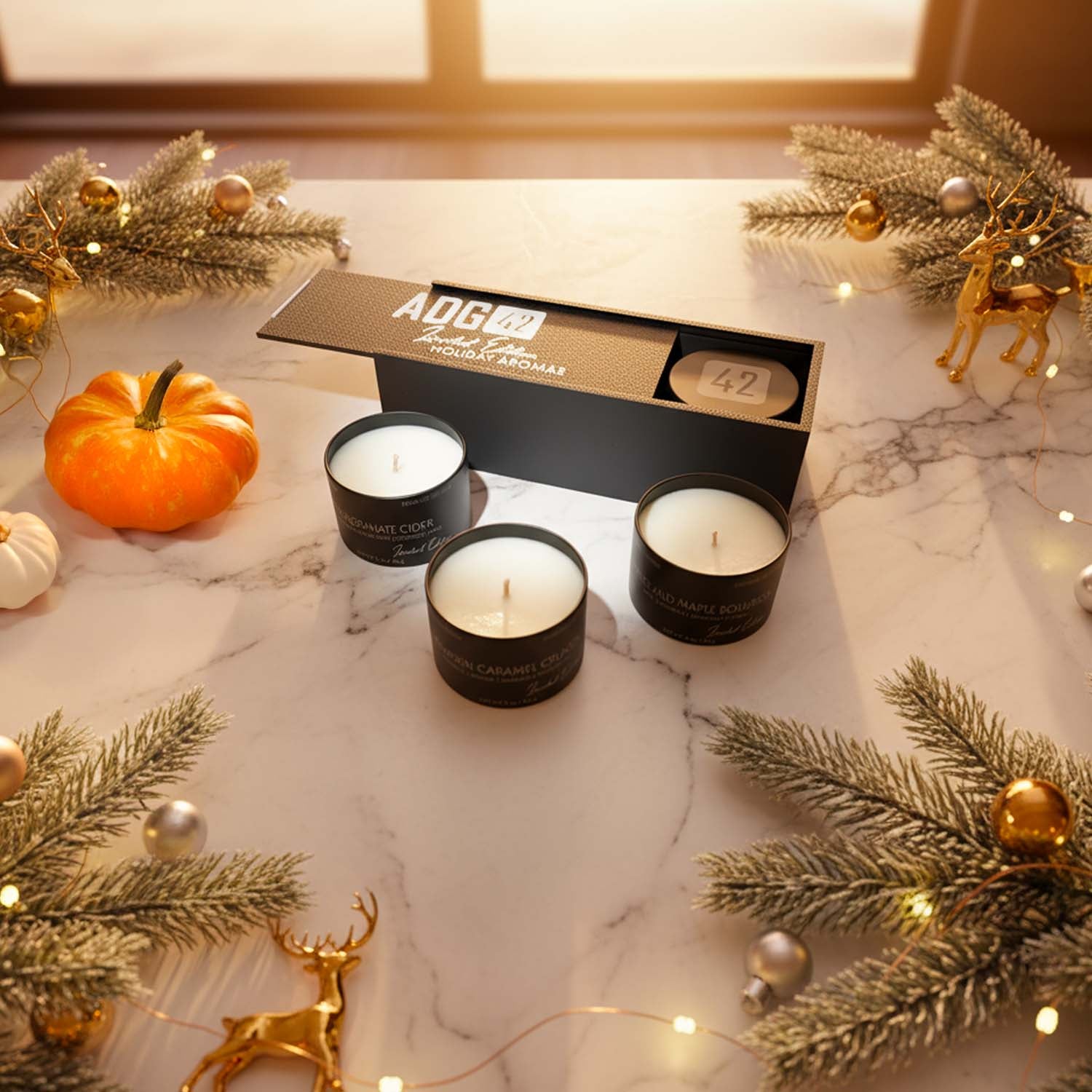 Holiday Candle Set | Organic Soy Wax | Limited Edition | 3 Pack with Gift Box