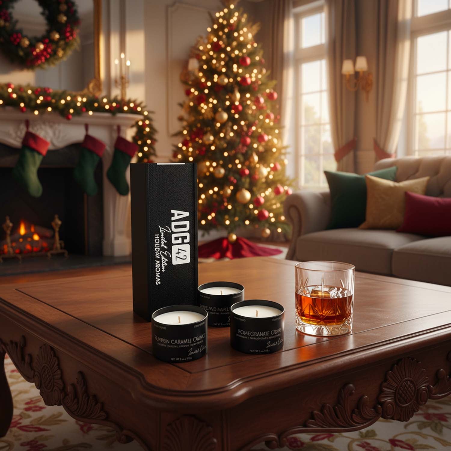 Holiday Candle Set | Organic Soy Wax | Limited Edition | 3 Pack with Gift Box