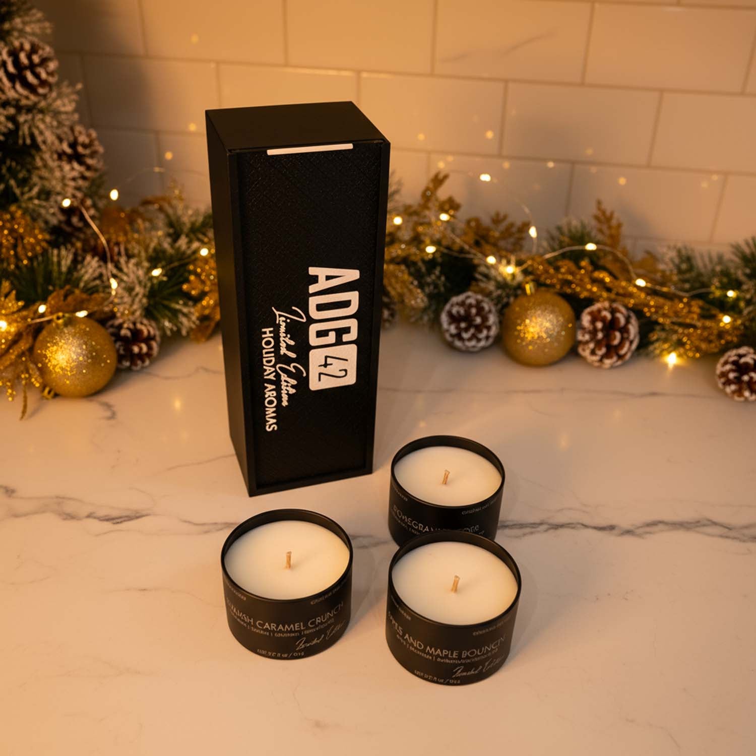Holiday Candle Set | Organic Soy Wax | Limited Edition | 3 Pack with Gift Box