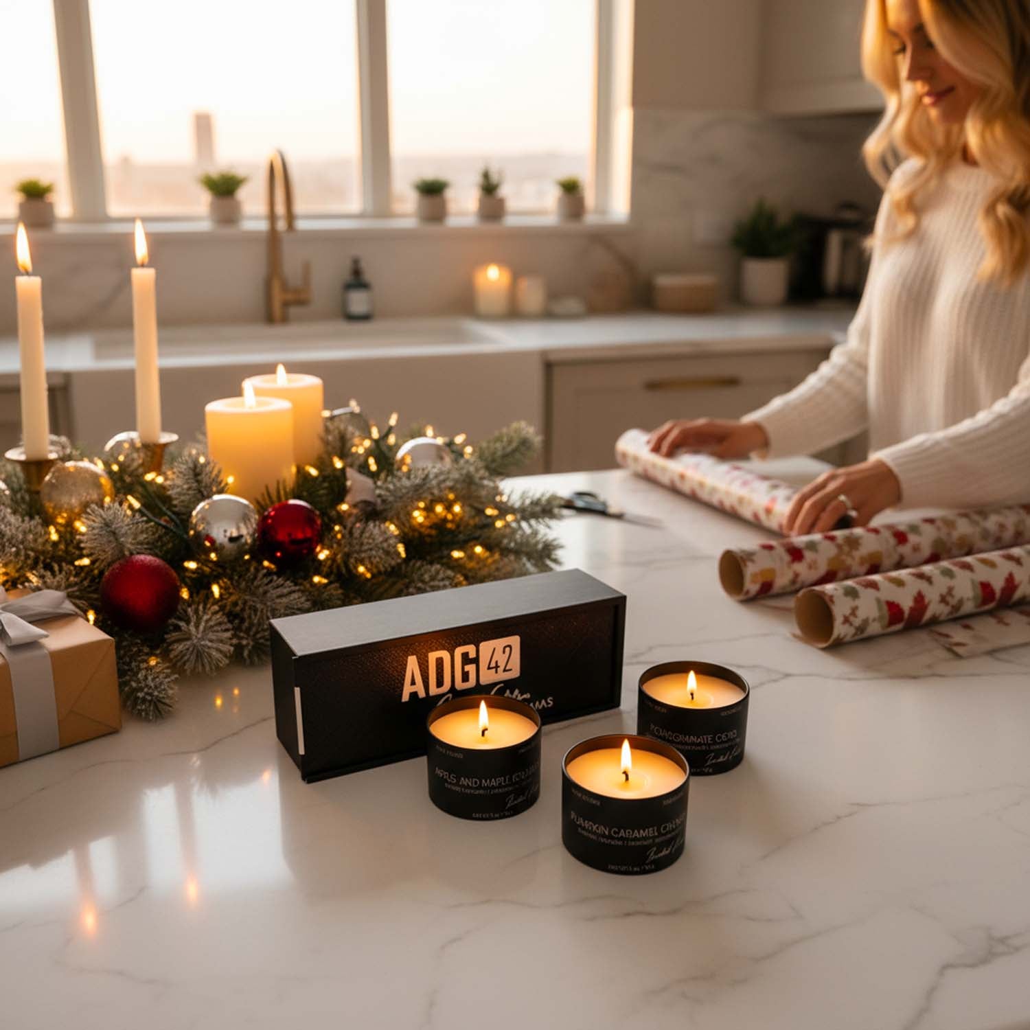 Holiday Candle Set | Organic Soy Wax | Limited Edition | 3 Pack with Gift Box