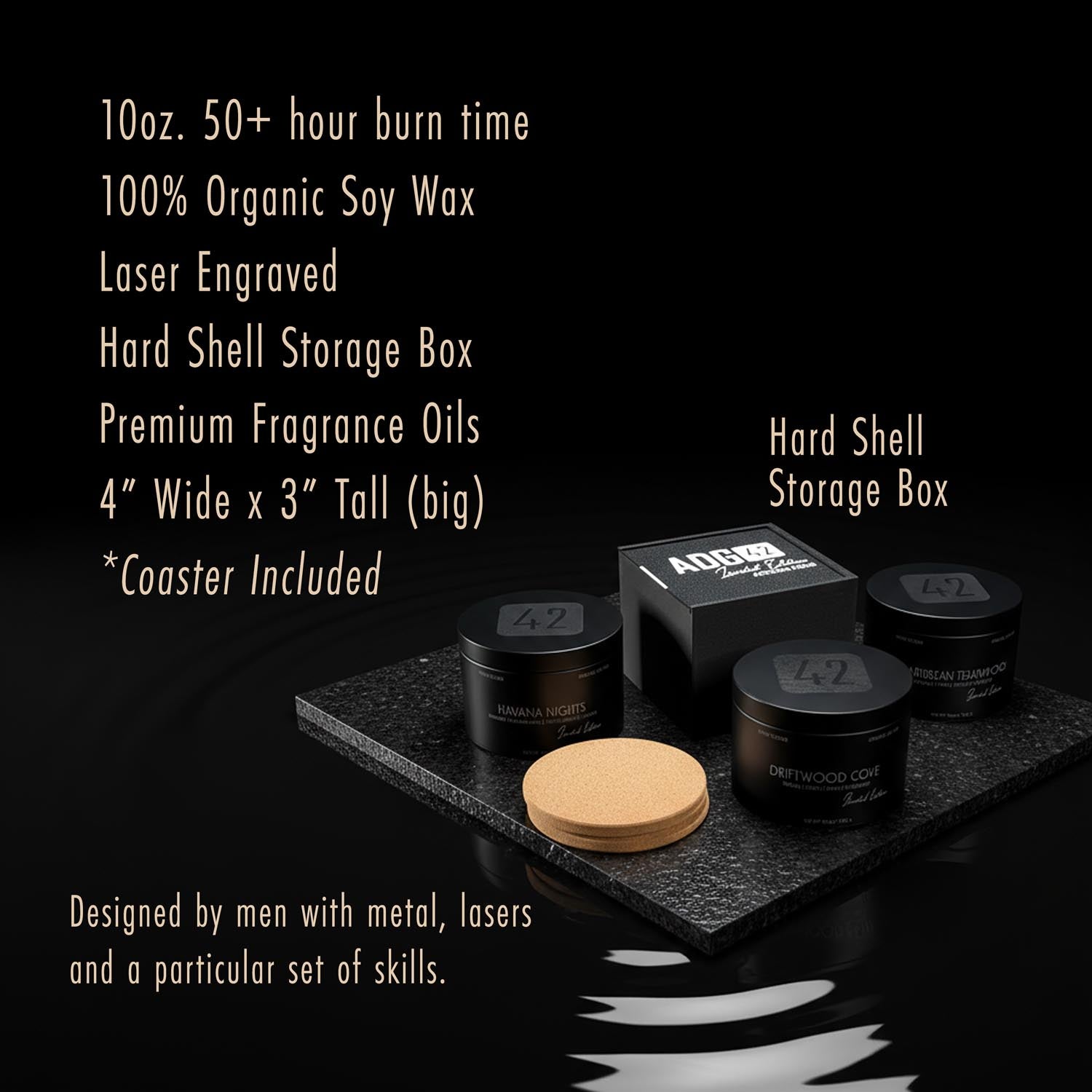 10oz Dual-Wick Candles for Men | Masculine | Hard Shell Gift Box