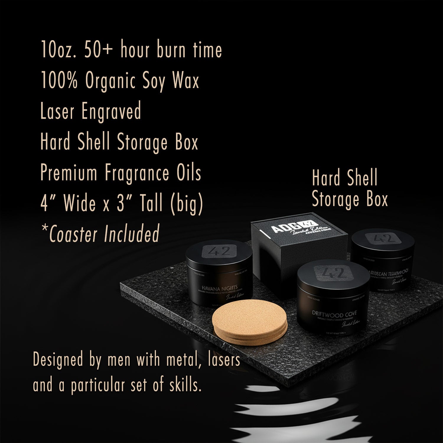 10oz Dual-Wick Candles for Men | Masculine | Hard Shell Gift Box