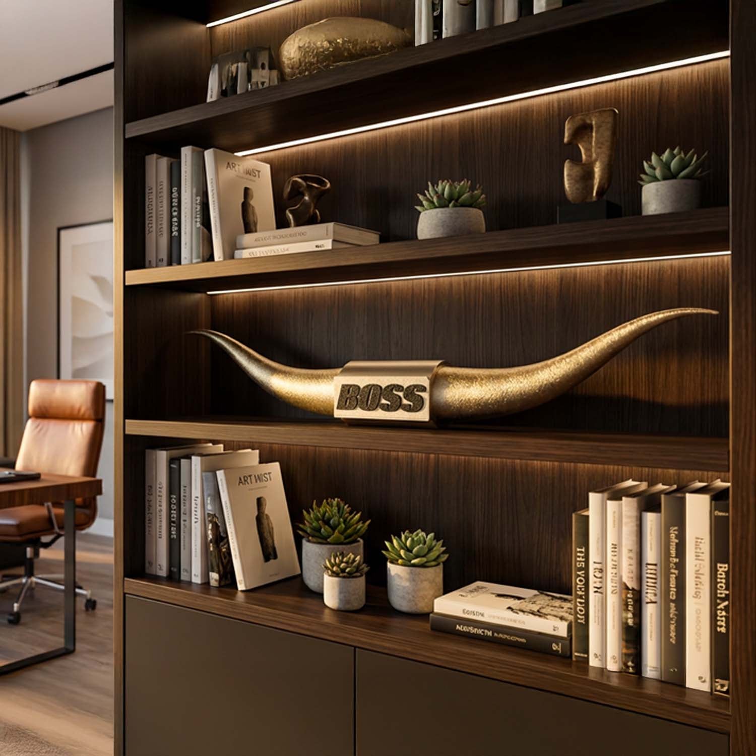 Bull Horns | The Boss Steer Horns - Gold