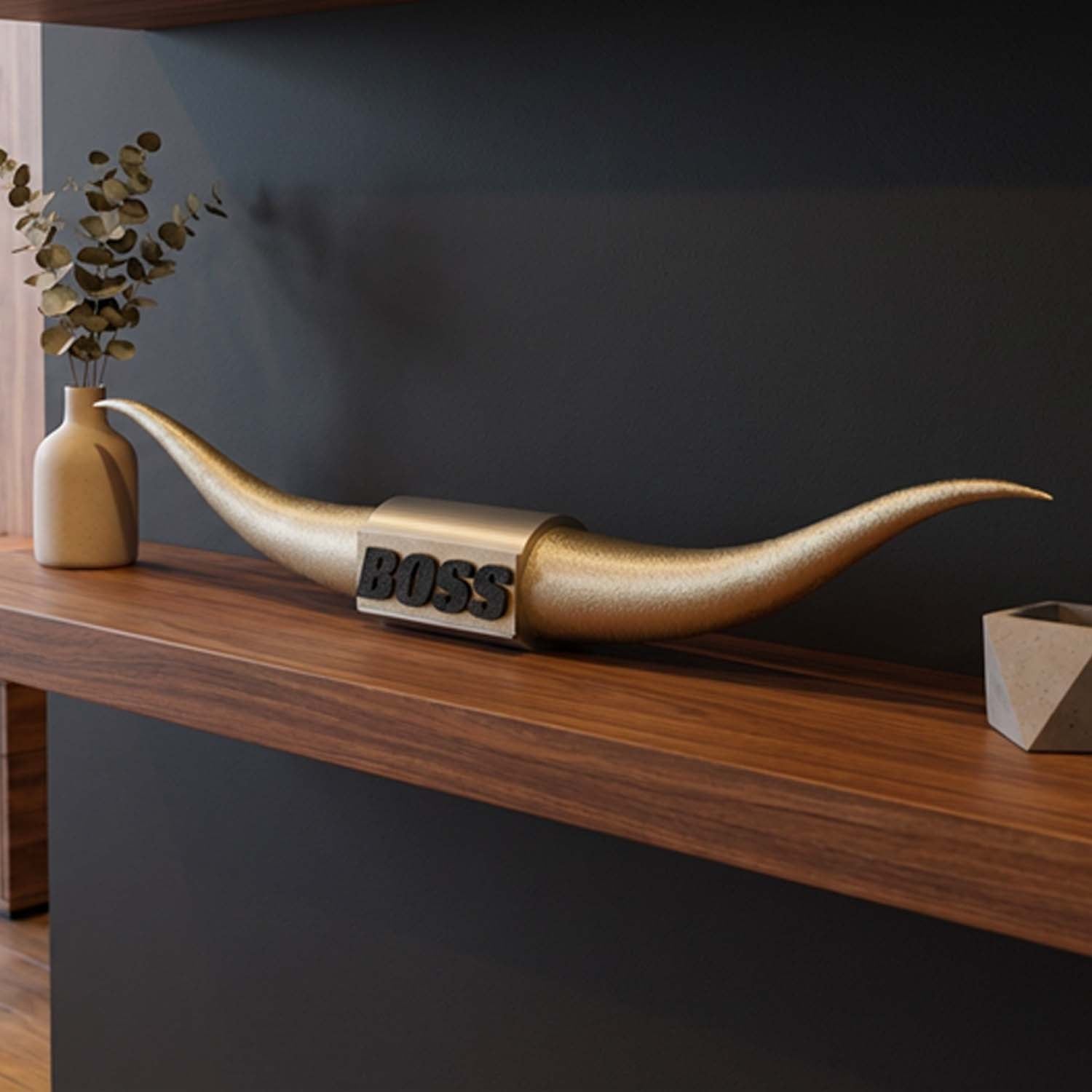 Bull Horns | The Boss Steer Horns - Gold