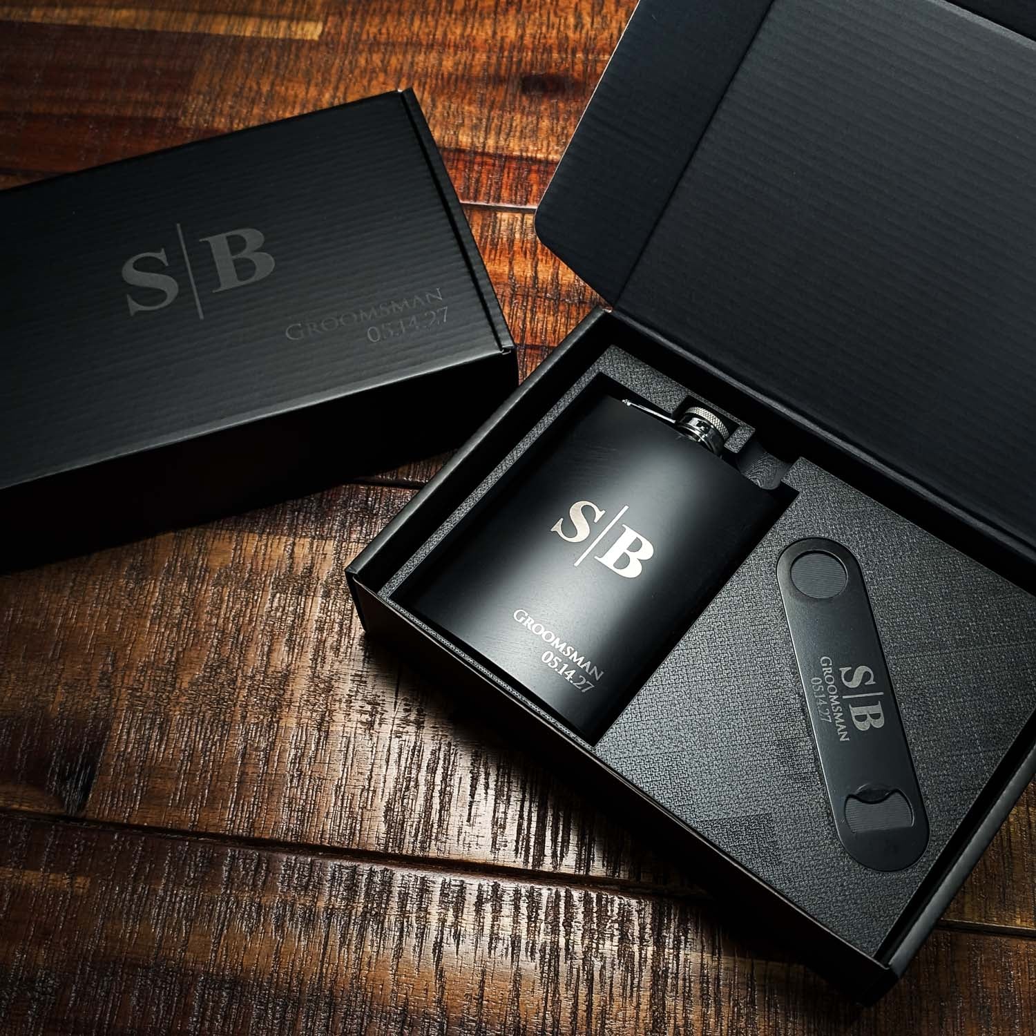 Groomsmen Gifts | Personalized Flask and Bottle Opener