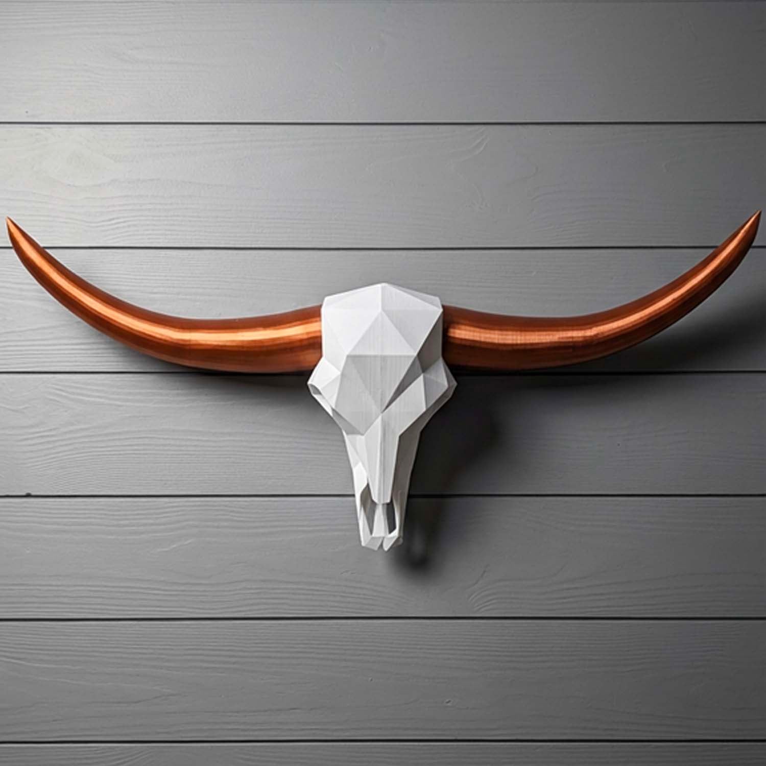 ADG42 Low-Poly Steer Skull and Horns Wall Decor