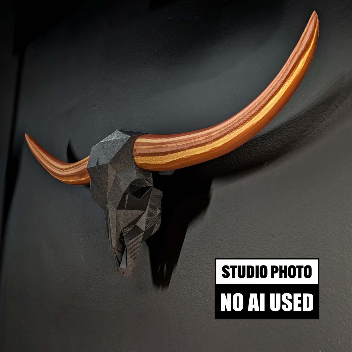 ADG42 Modern Large Steer Skull and Horns Wall Art | 30"