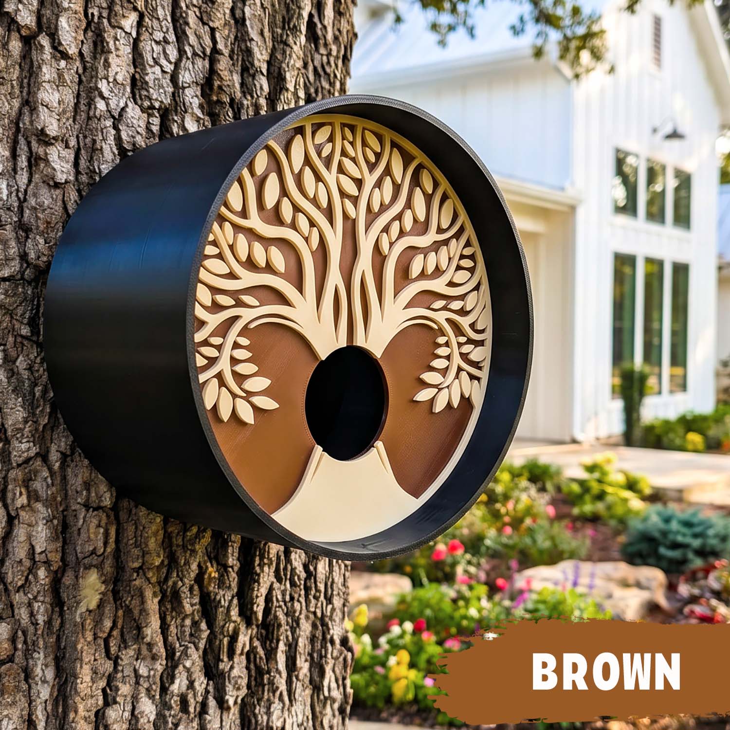 ADG42 Tranquil Tree Modern Round Birdhouses