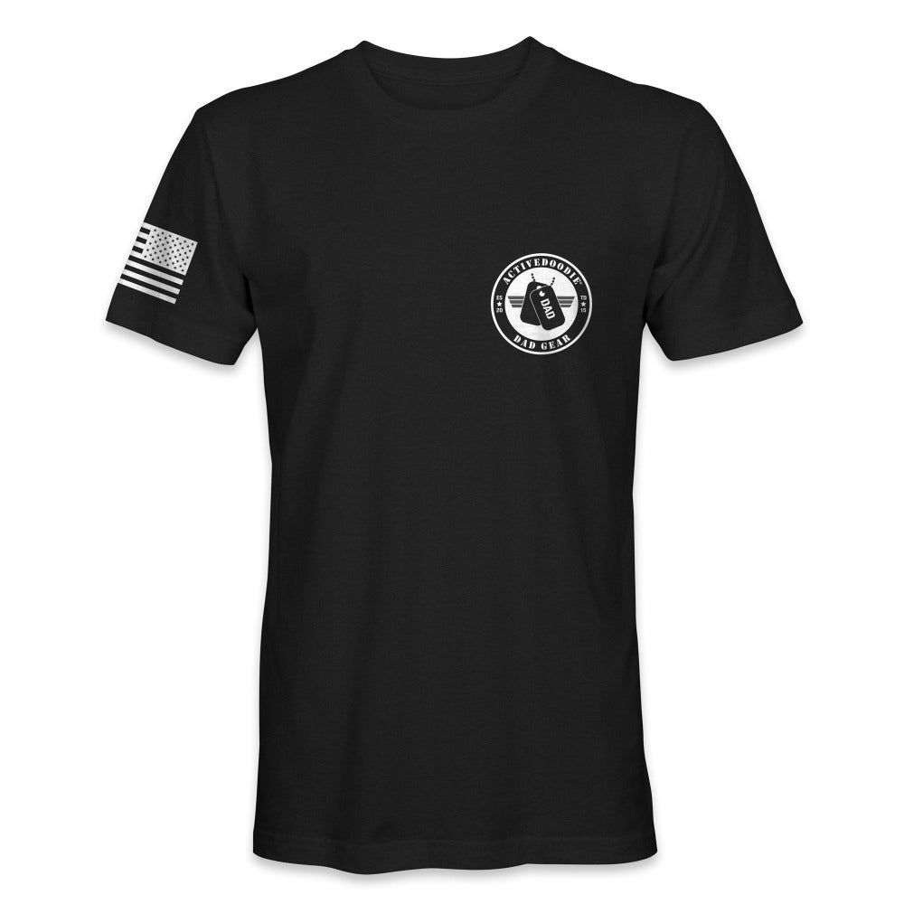Fatherhood We Ride at Dawn Dad T-Shirt Front View