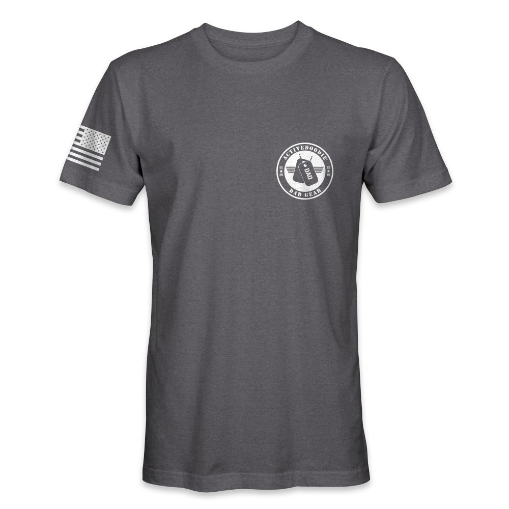 Fatherhood We Ride at Dawn Dad T-Shirt Front View