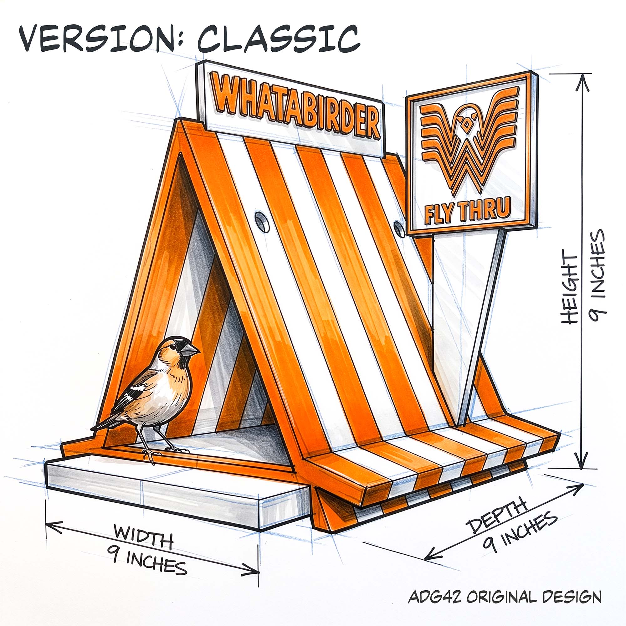 ADG42 The Whatabirder Parody Bird Feeder | Classic or Cafe Style