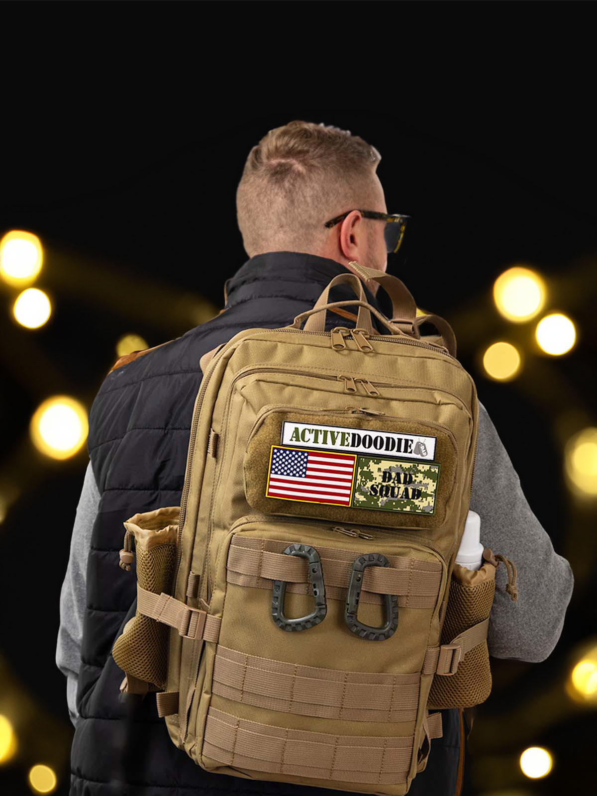 Dad Diaper Bag Backpack for Men with Morale Patches