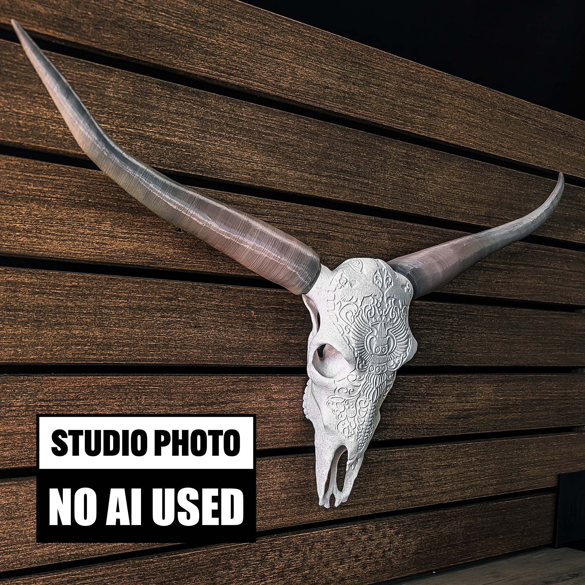 ADG42 Decorative Steer Skull and Horns Western Wall Decor