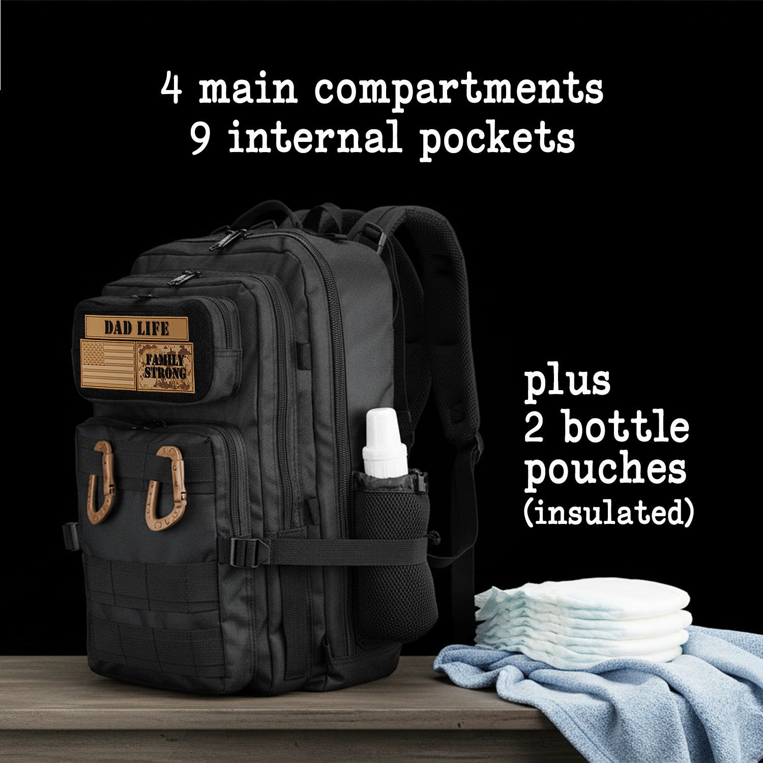 Active Doodie Dad Gear® | Dad Diaper Bag with Dad Life Patches