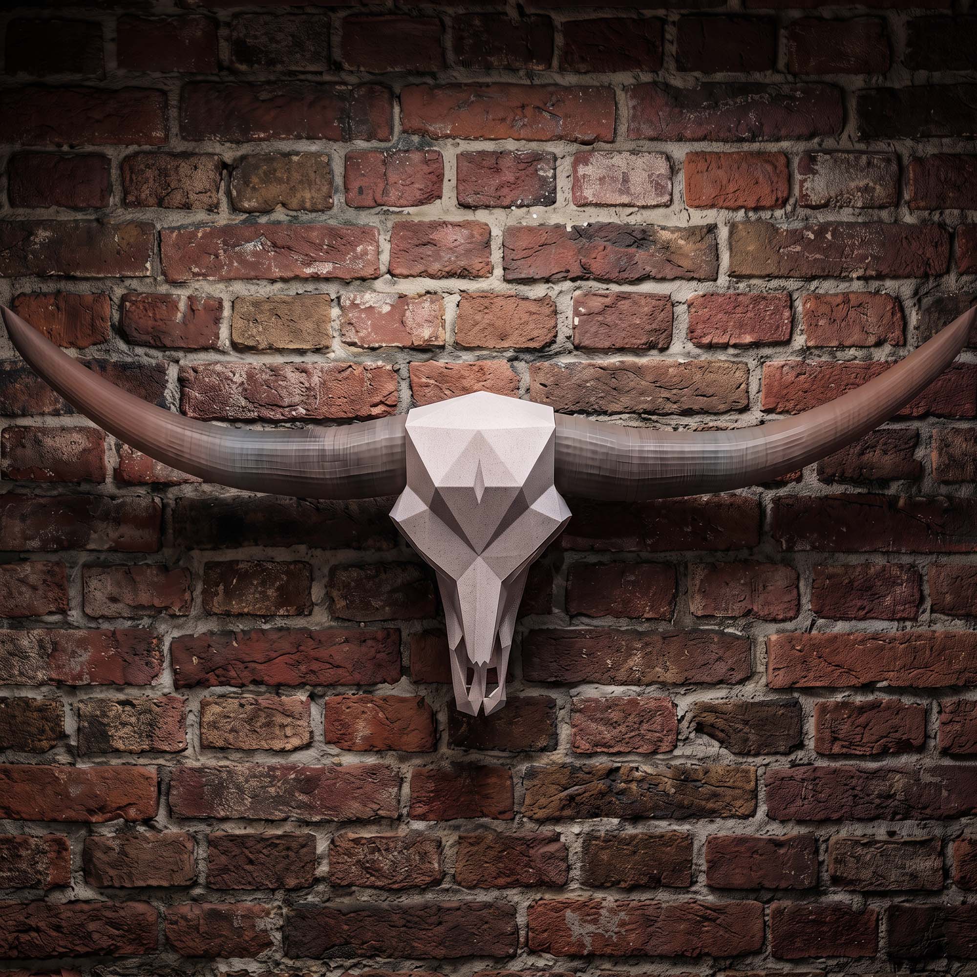 ADG42 Modern Large Steer Skull and Horns Wall Art | 30"