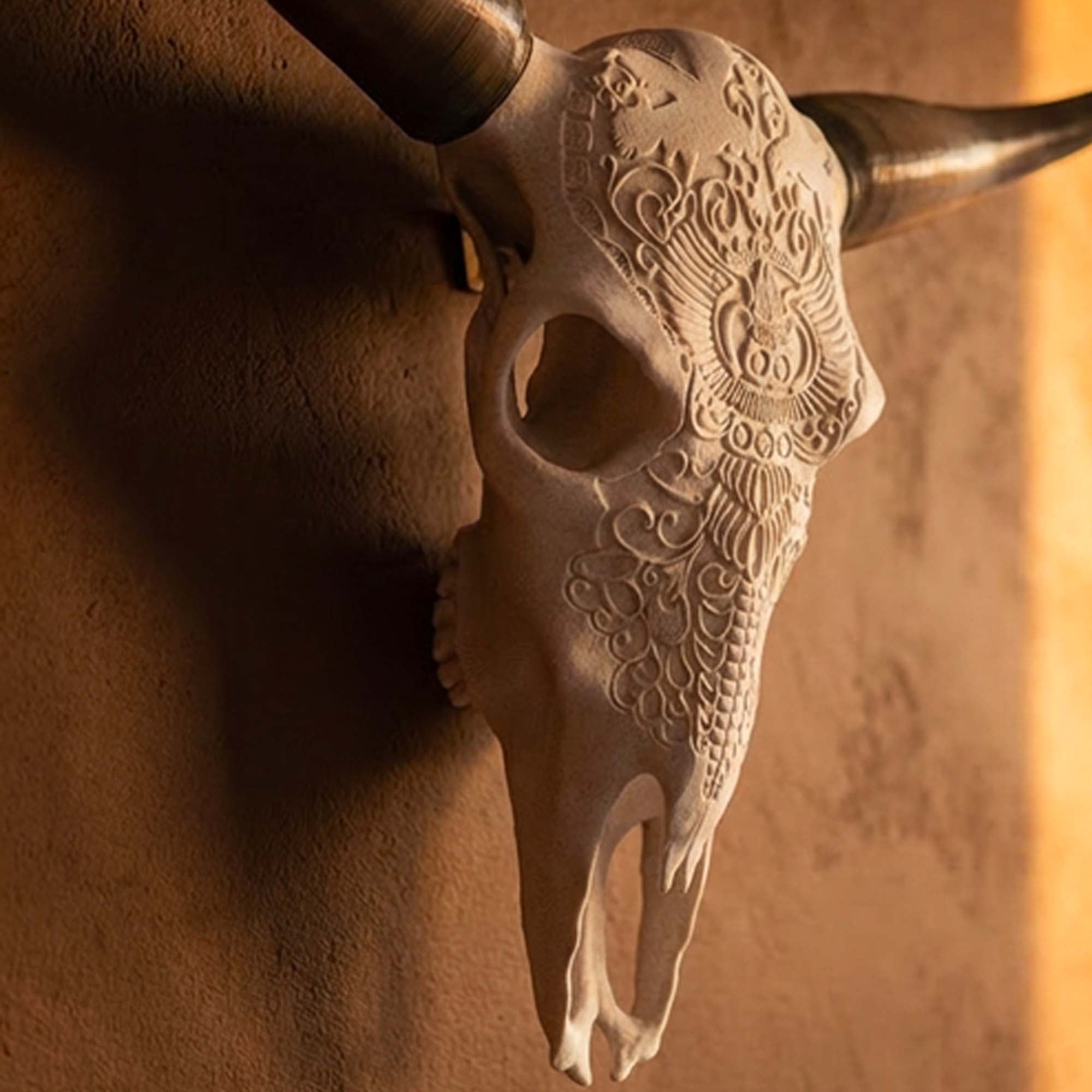 ADG42 Decorative Steer Skull and Horns Western Wall Decor