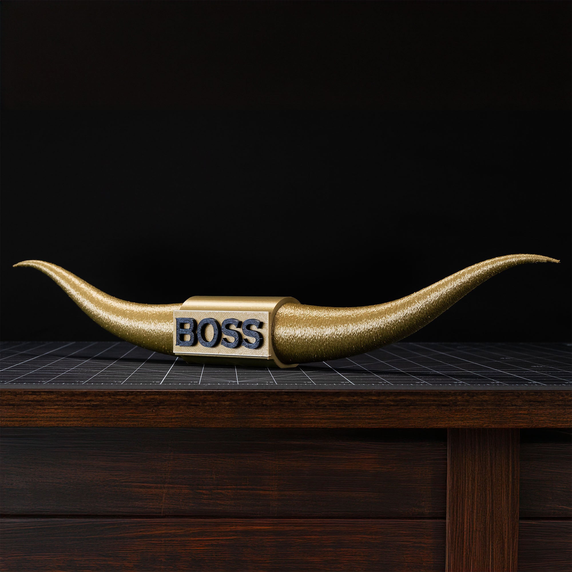 Bull Horns | 21" Long | Faux Steer Horns | The Boss - Gold