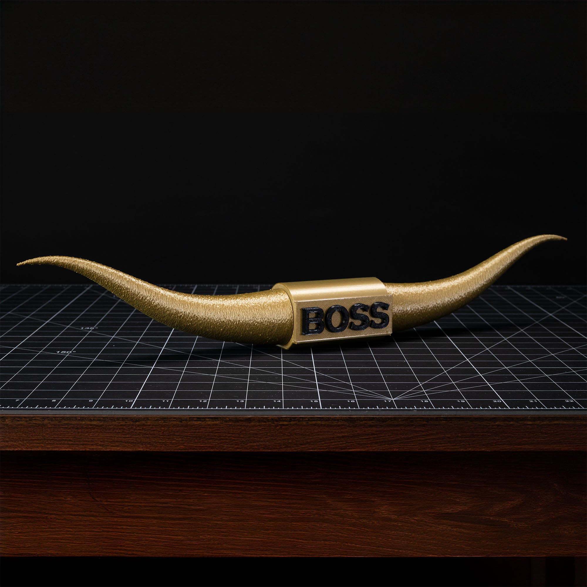 Bull Horns | 21" Long | Faux Steer Horns | The Boss - Gold