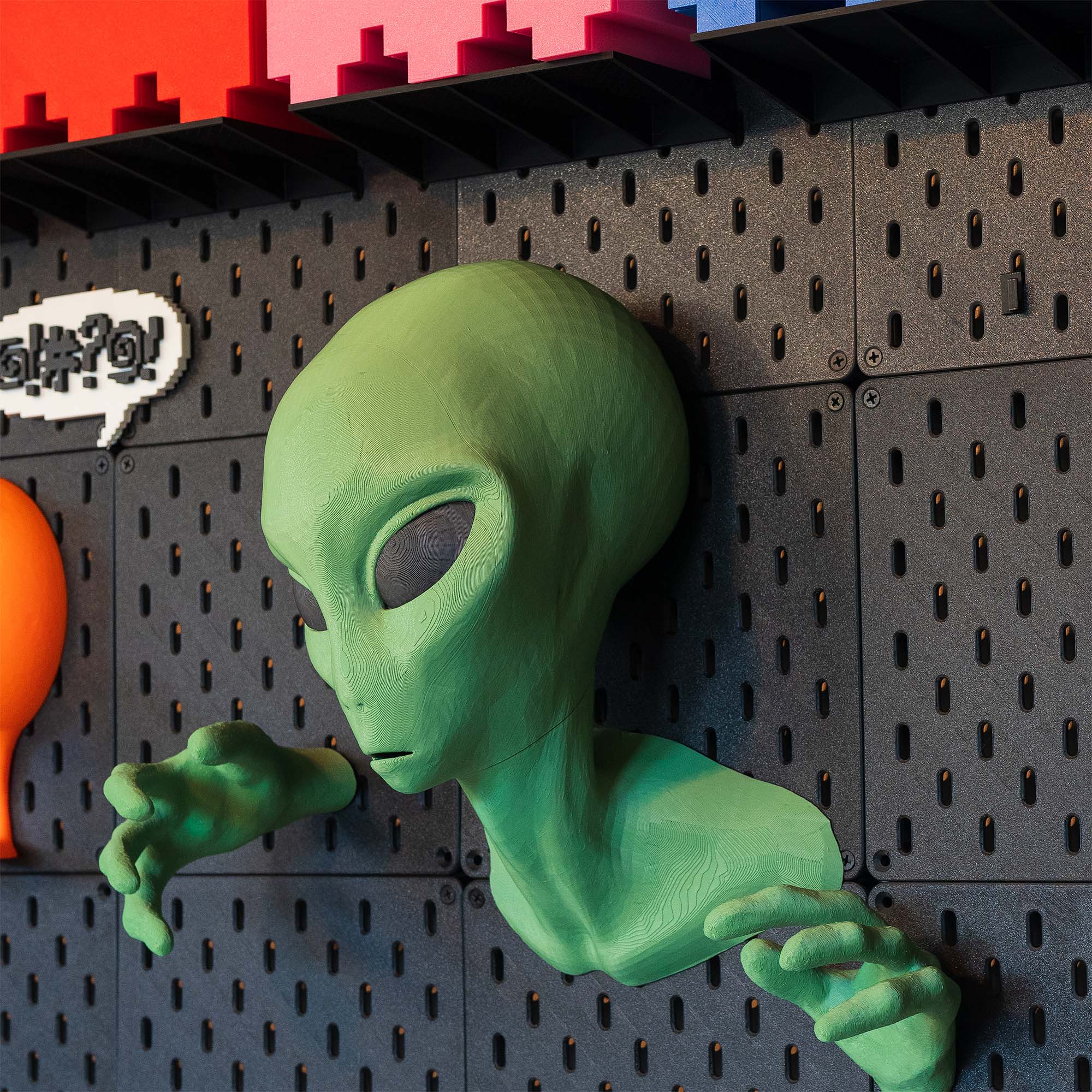 Alien Wall Invasion Sculpture - Life Sized