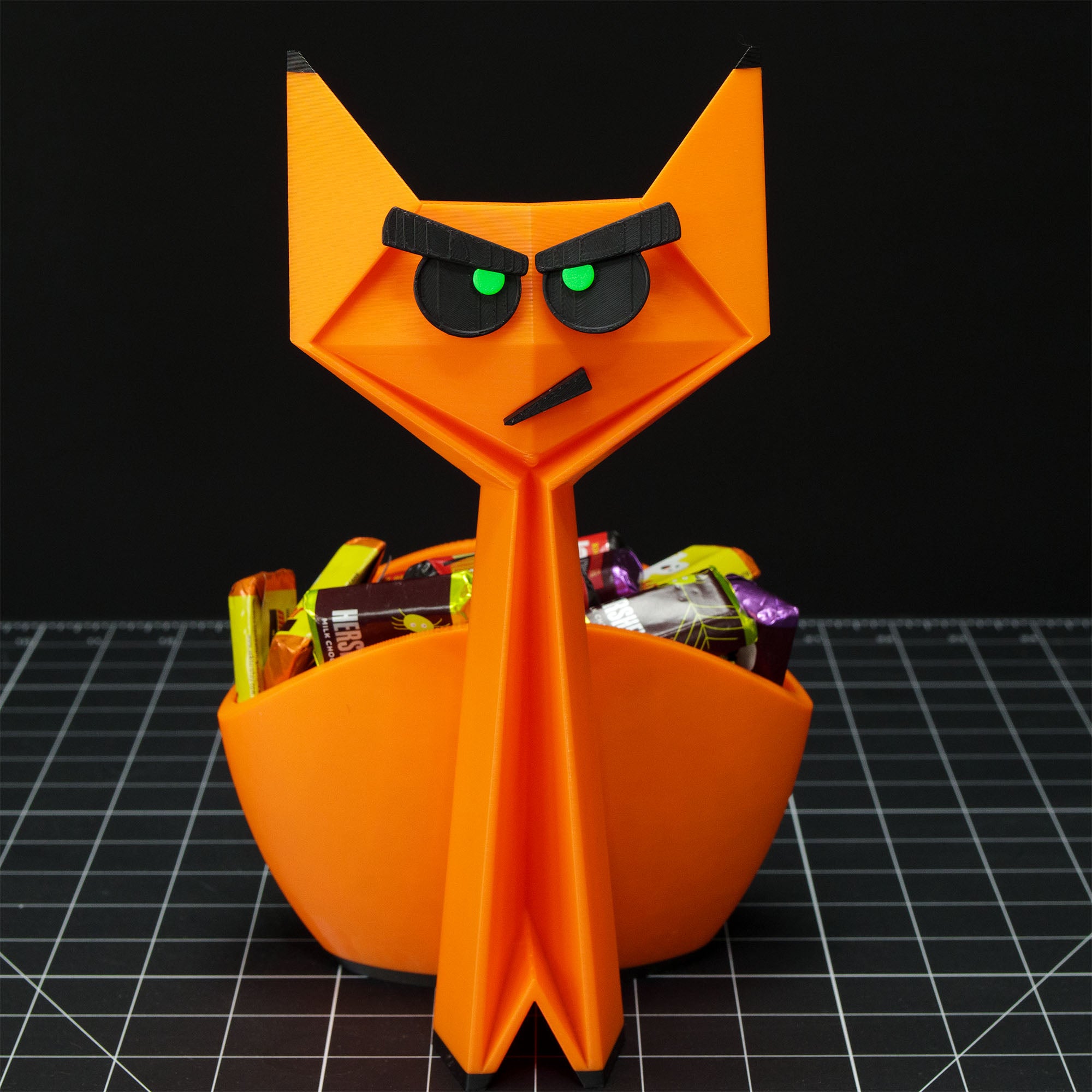 Orange Cat Halloween Candy Dish