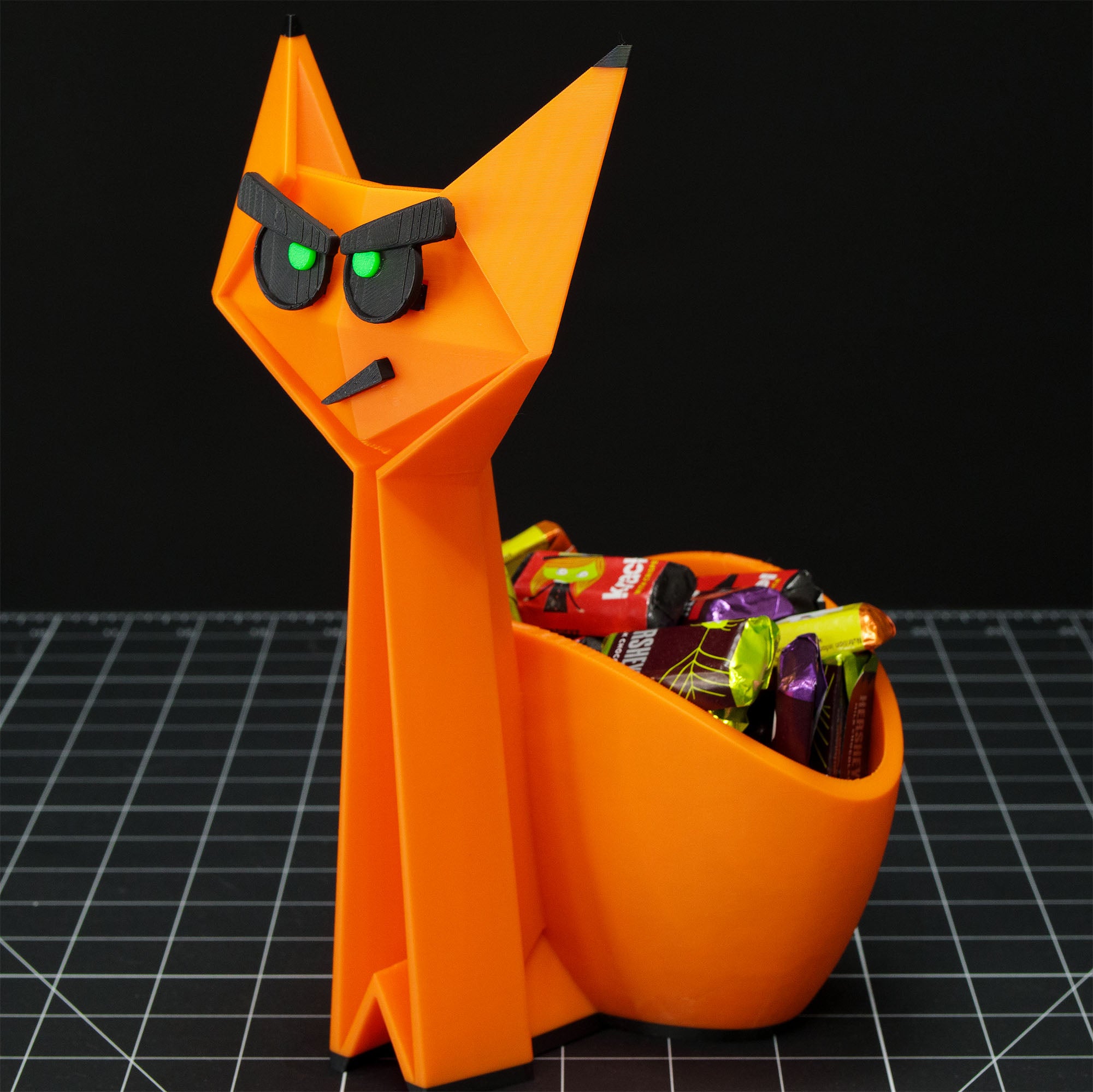 Orange Cat Halloween Candy Dish