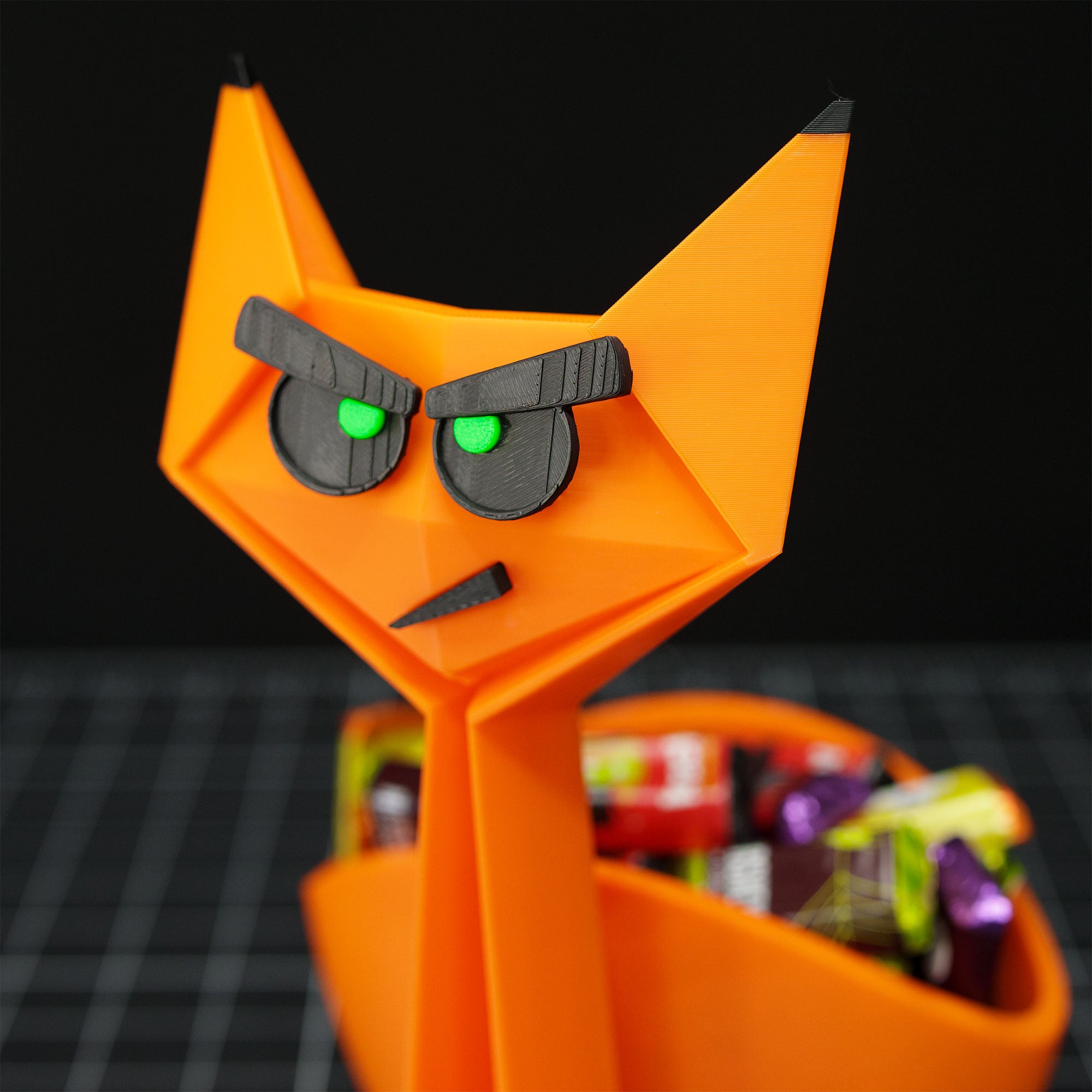 Orange Cat Halloween Candy Dish