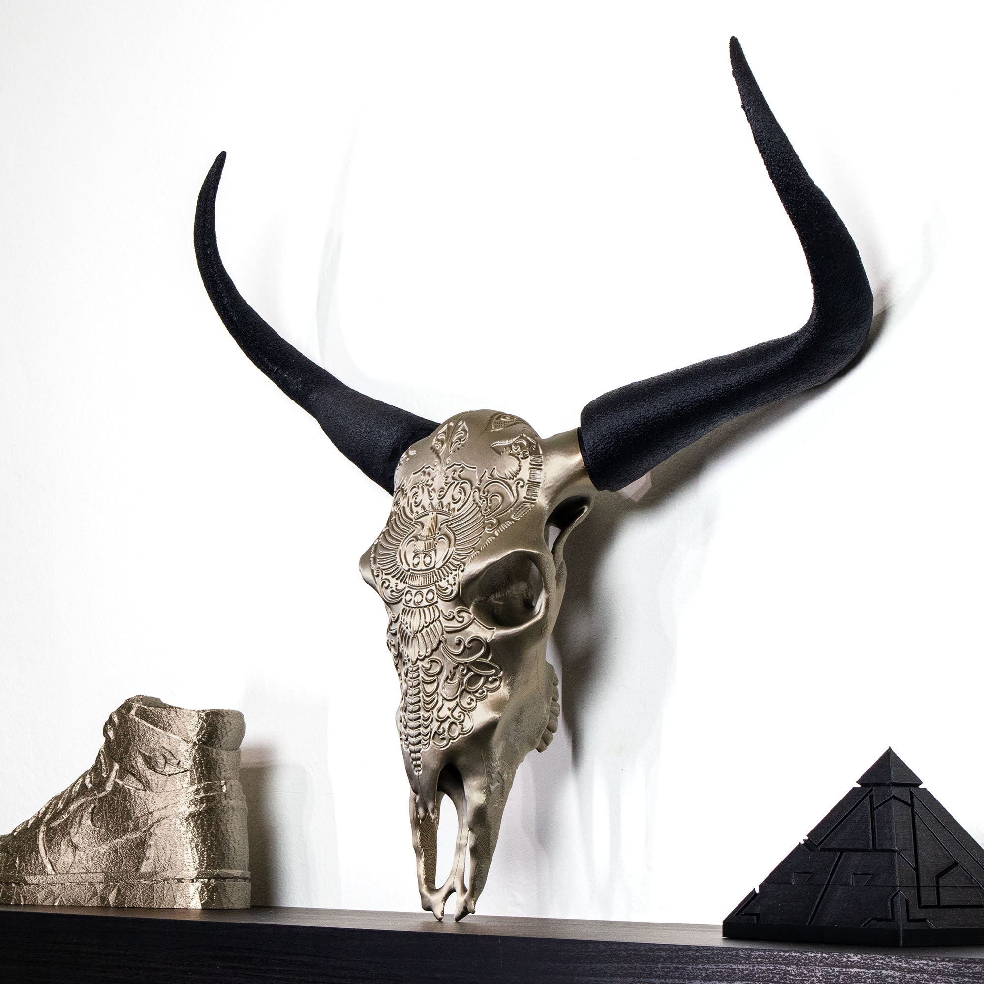 Decorative Steer Horns and Skull | 4 Color Options