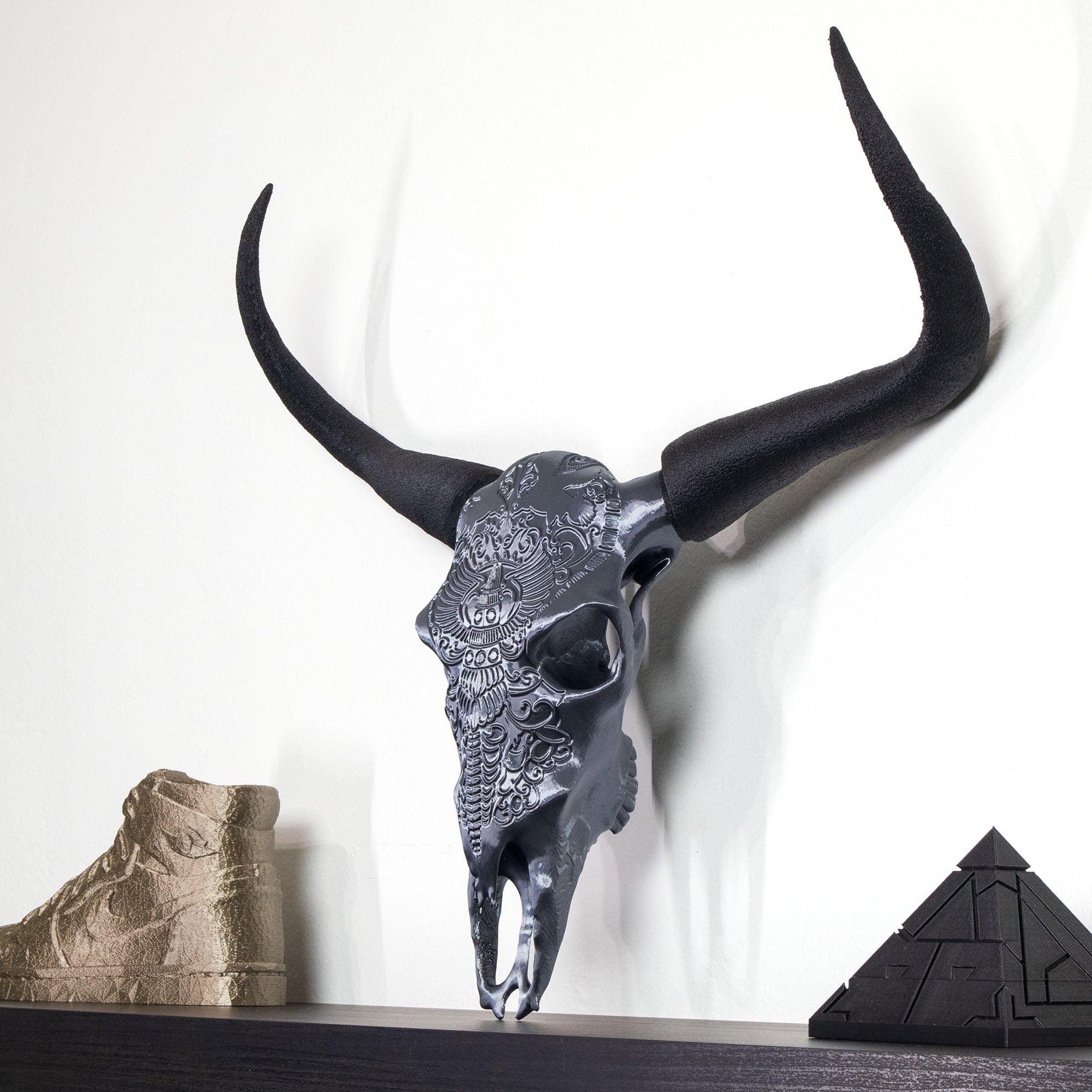 Decorative Steer Horns and Skull | 4 Color Options