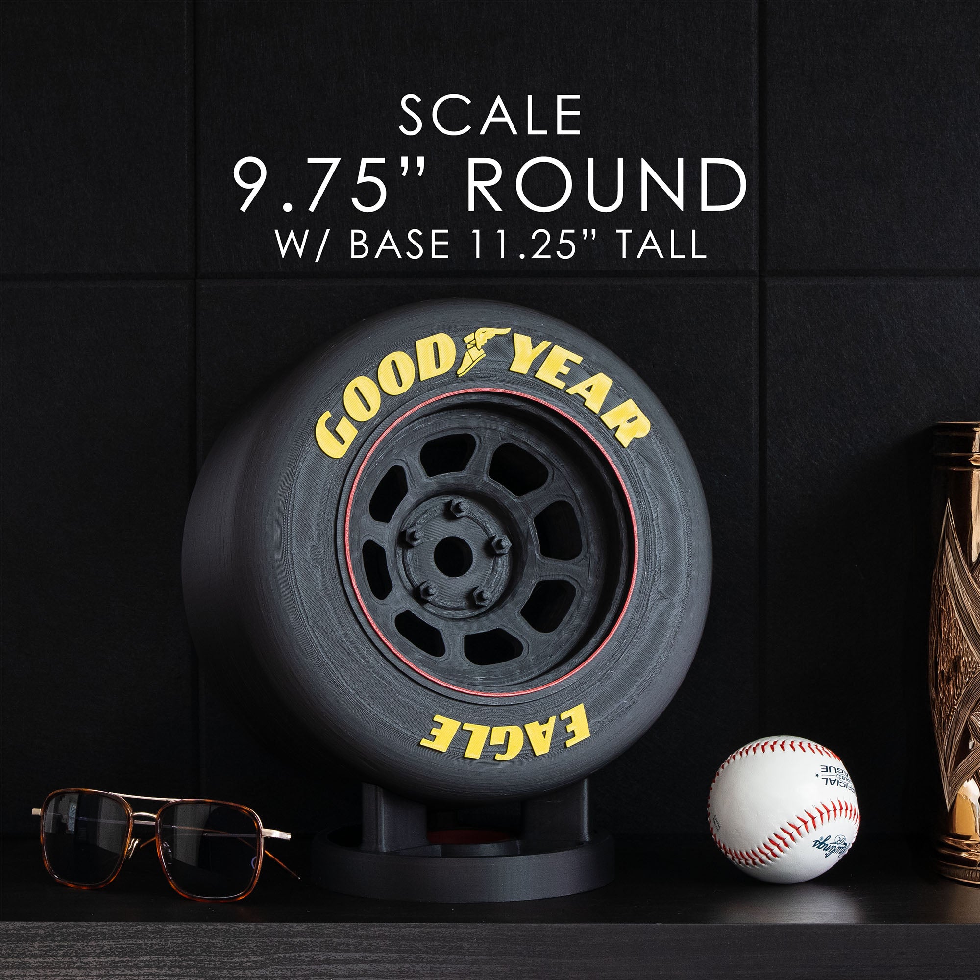 Racing Tire Replica with Stand