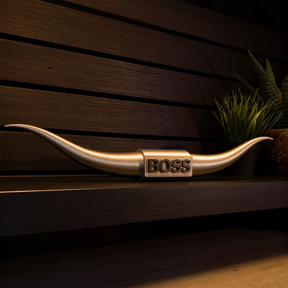 ADG42 The Boss | Bronze Steer Horns | Home Office
