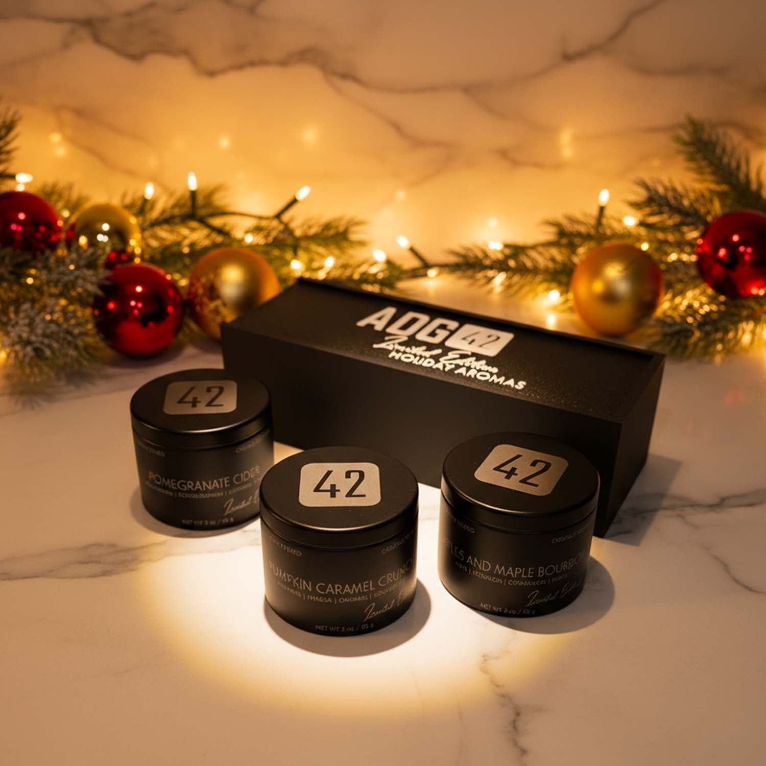 Holiday Candle Set | Organic Soy Wax | Limited Edition | 3 Pack with Gift Box