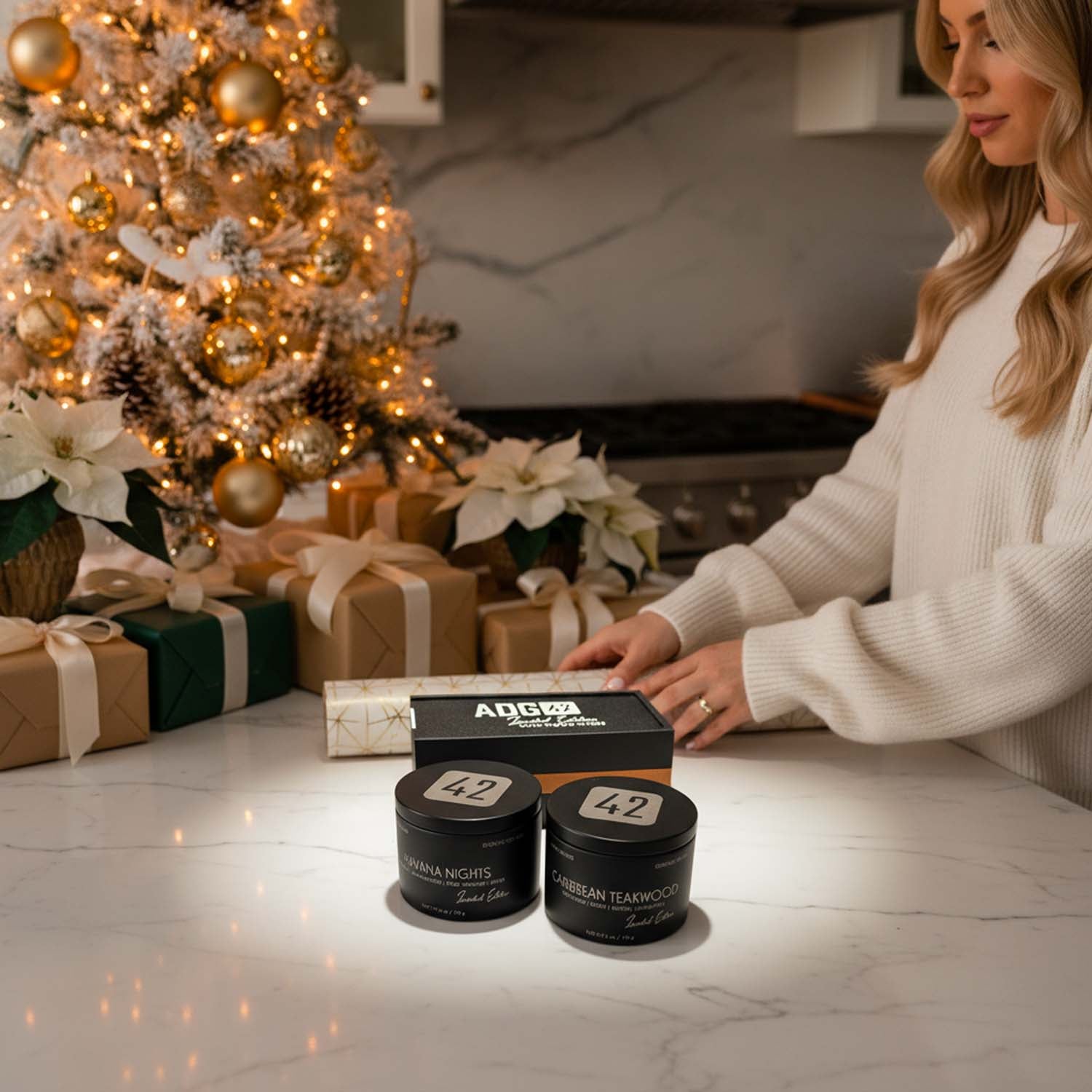 Organic Soy Wax Candle Duo | Wood Wick Gift Set | Havana Nights & Teakwood