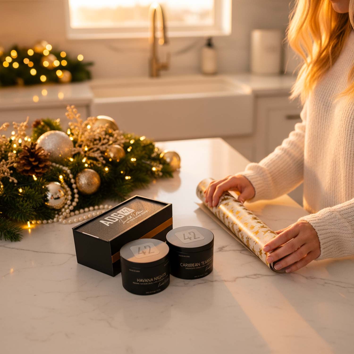 Organic Soy Wax Candle Duo | Wood Wick Gift Set | Havana Nights & Teakwood