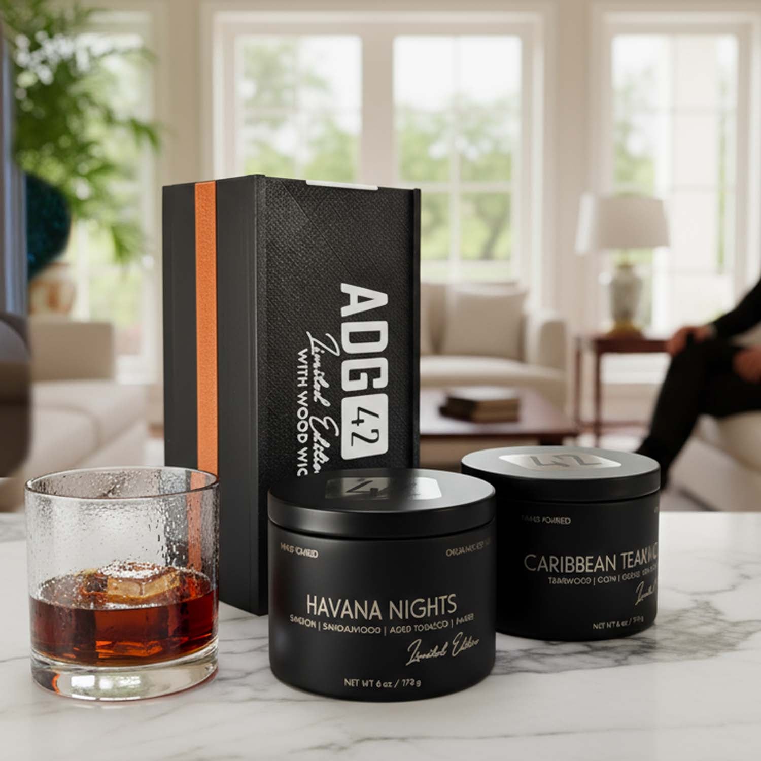 Organic Soy Wax Candle Duo | Wood Wick Gift Set | Havana Nights & Teakwood