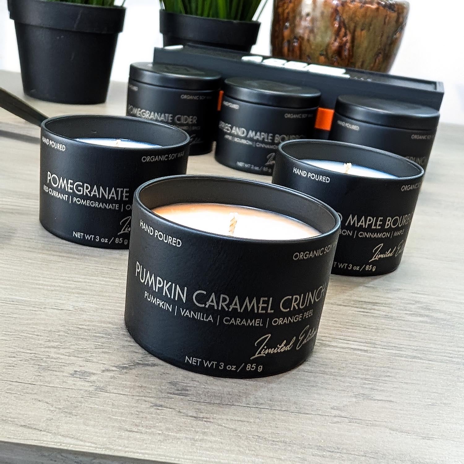 Holiday Candle Set | 3 Pack with Gift Box | Pumpkin, Maple Bourbon, Pomegranate