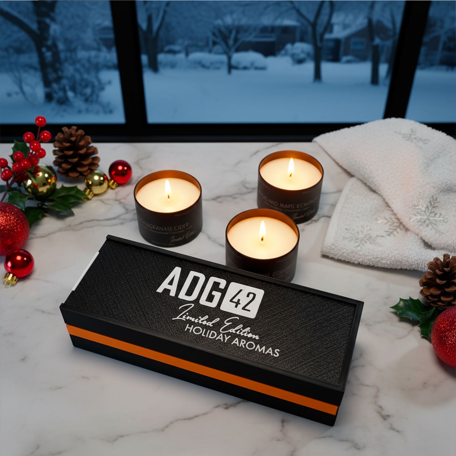 Holiday Candle Set | 3 Pack with Gift Box | Pumpkin, Maple Bourbon, Pomegranate