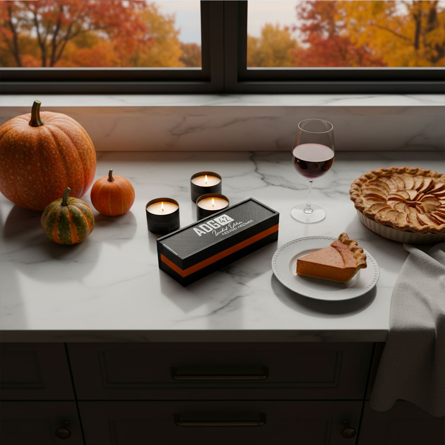 Holiday Candle Set | 3 Pack with Gift Box | Pumpkin, Maple Bourbon, Pomegranate