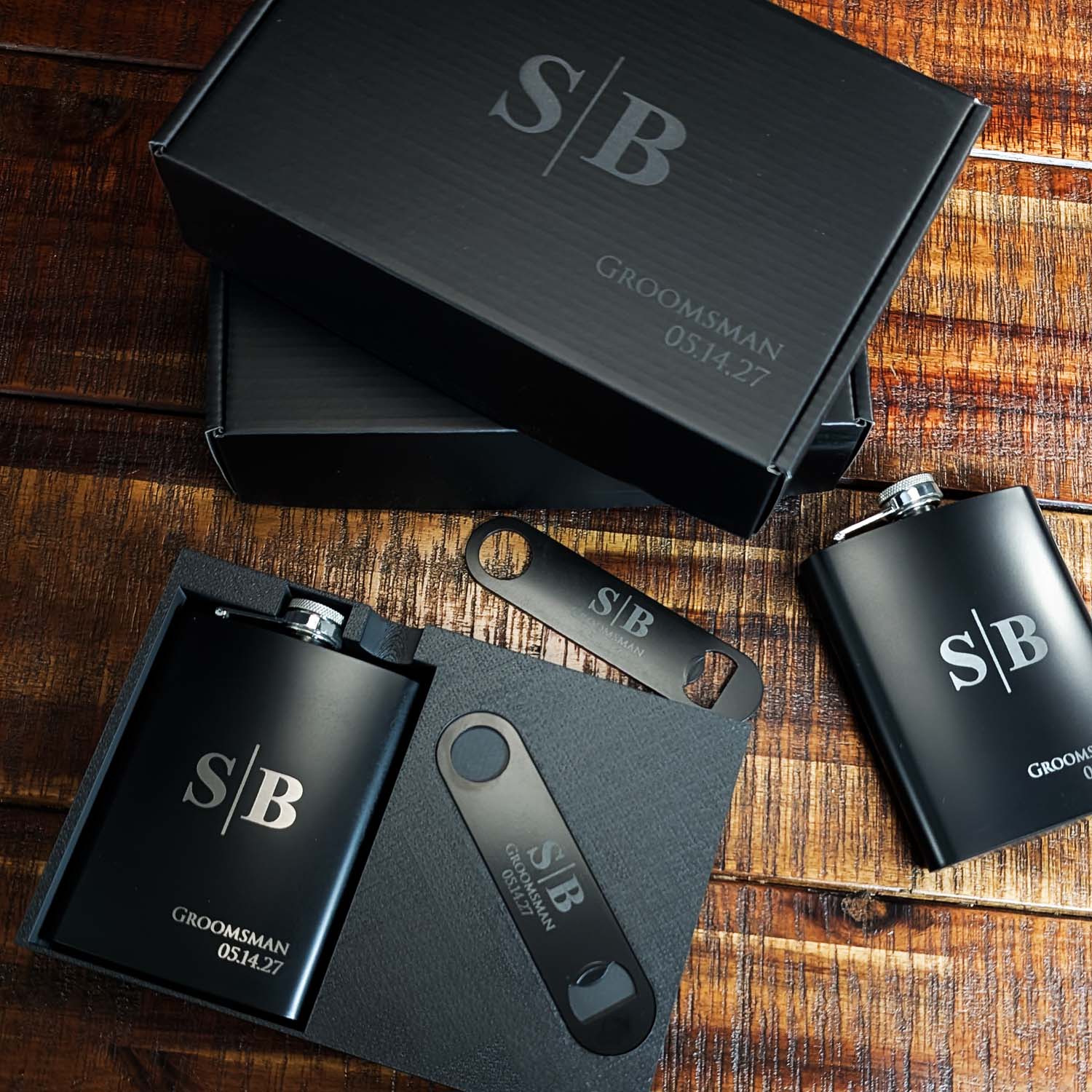 Groomsmen Gifts | Personalized Flask and Bottle Opener