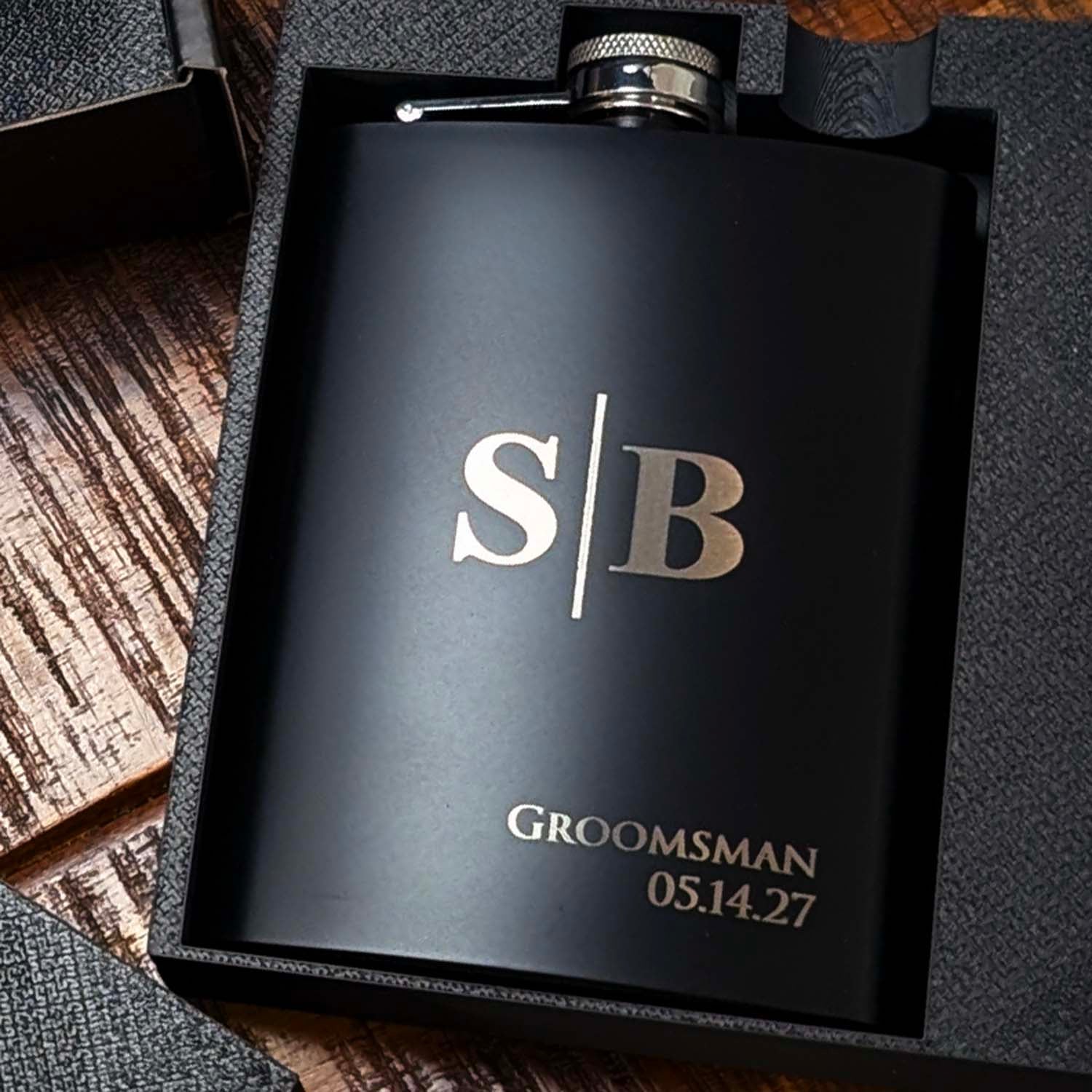 Groomsmen Gift Set | Flask and All Natural Balms | Engraved