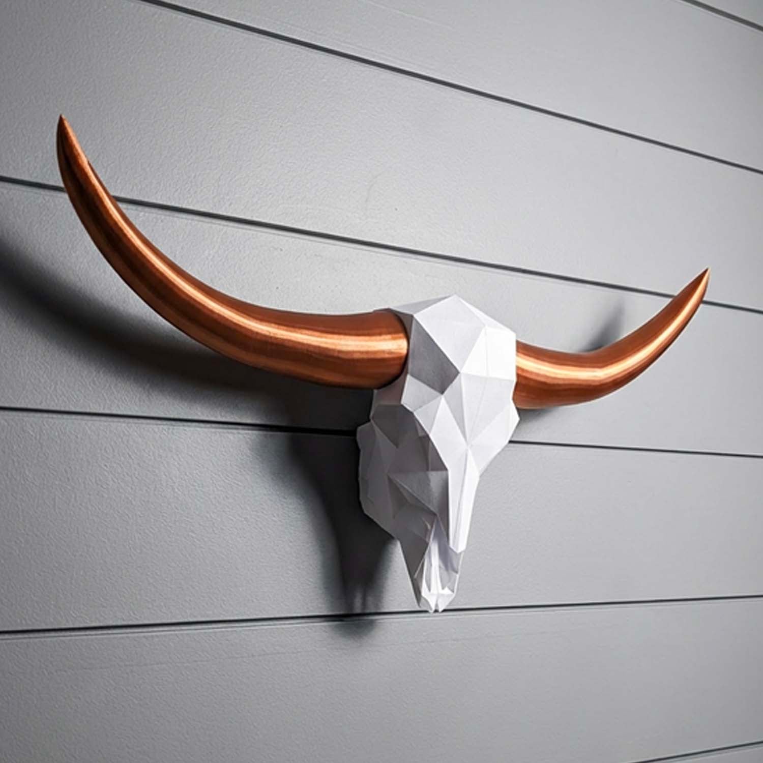ADG42 Low-Poly Steer Skull and Horns Wall Decor